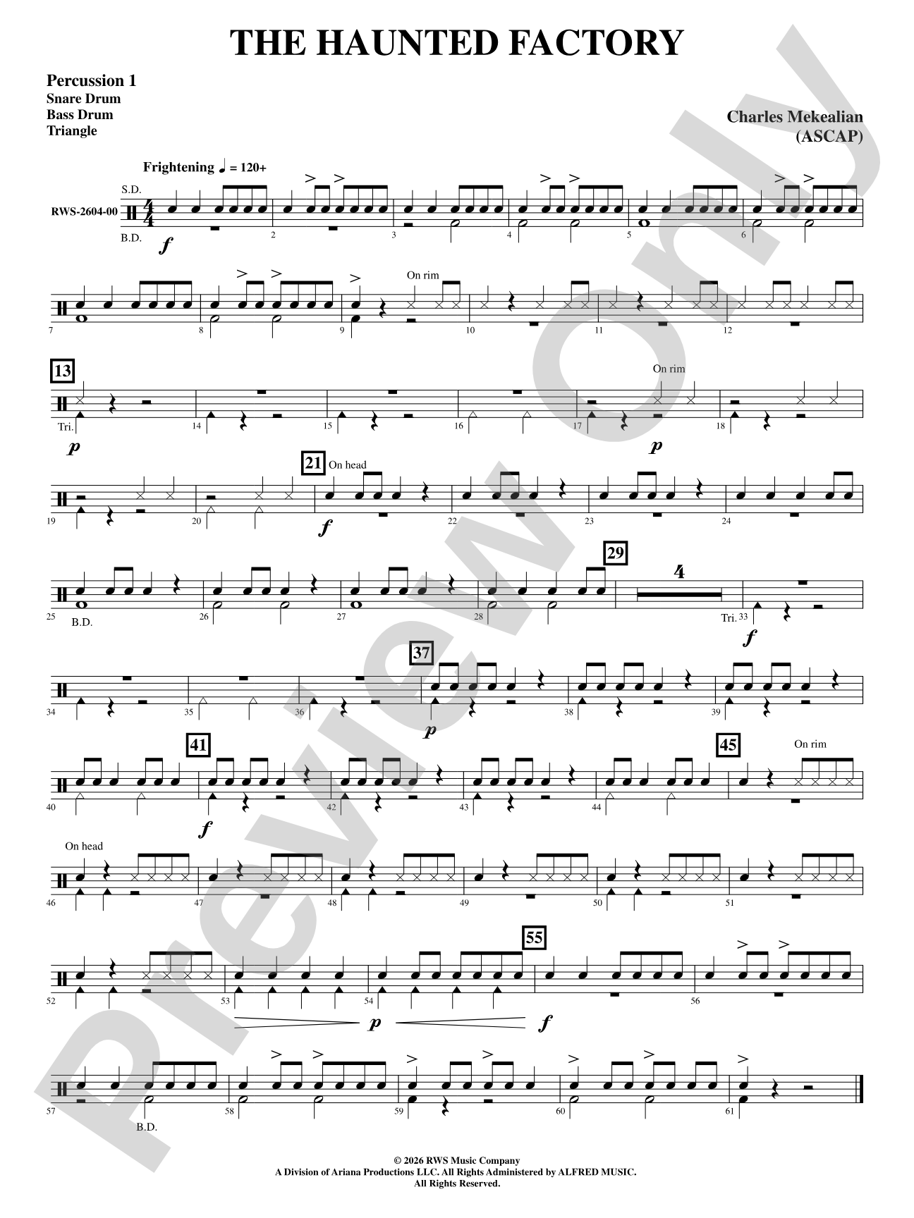 The Haunted Factory: 1st Percussion