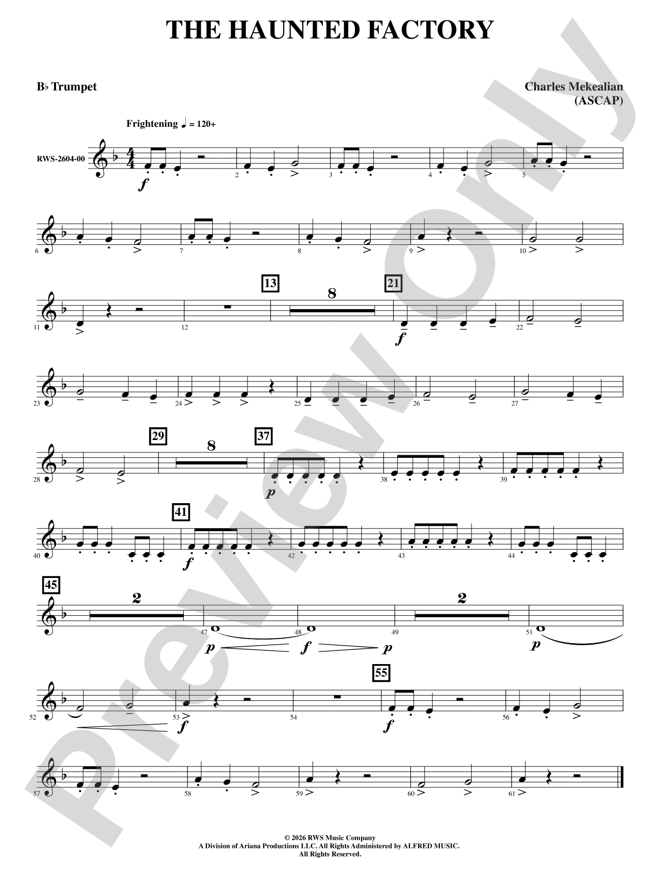 The Haunted Factory: 1st B-flat Trumpet
