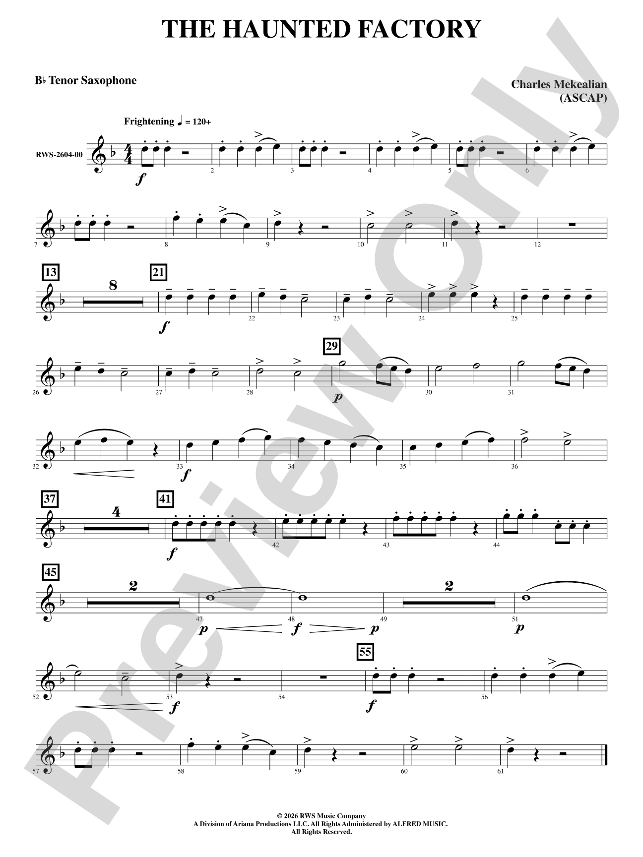 The Haunted Factory: B-flat Tenor Saxophone