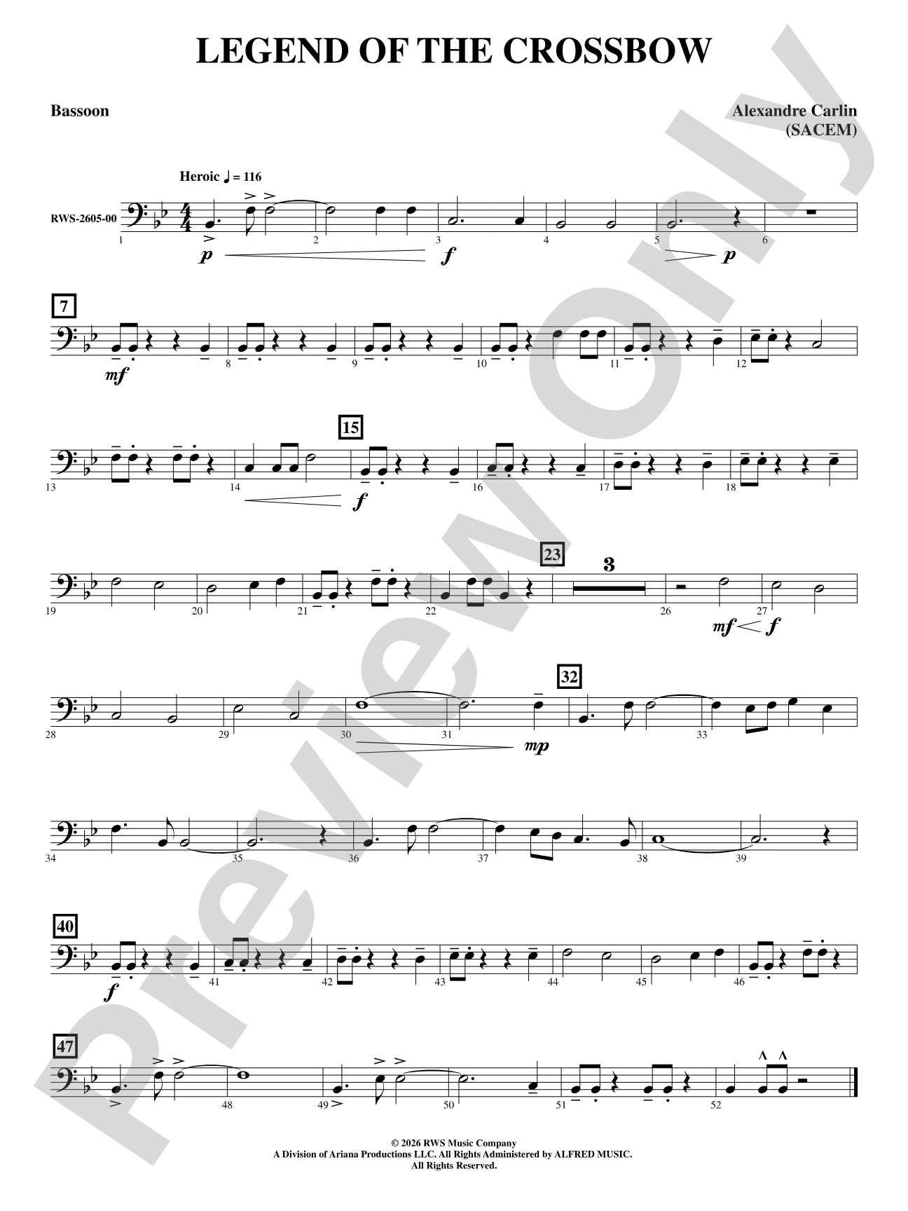 Legend of the Crossbow: Bassoon