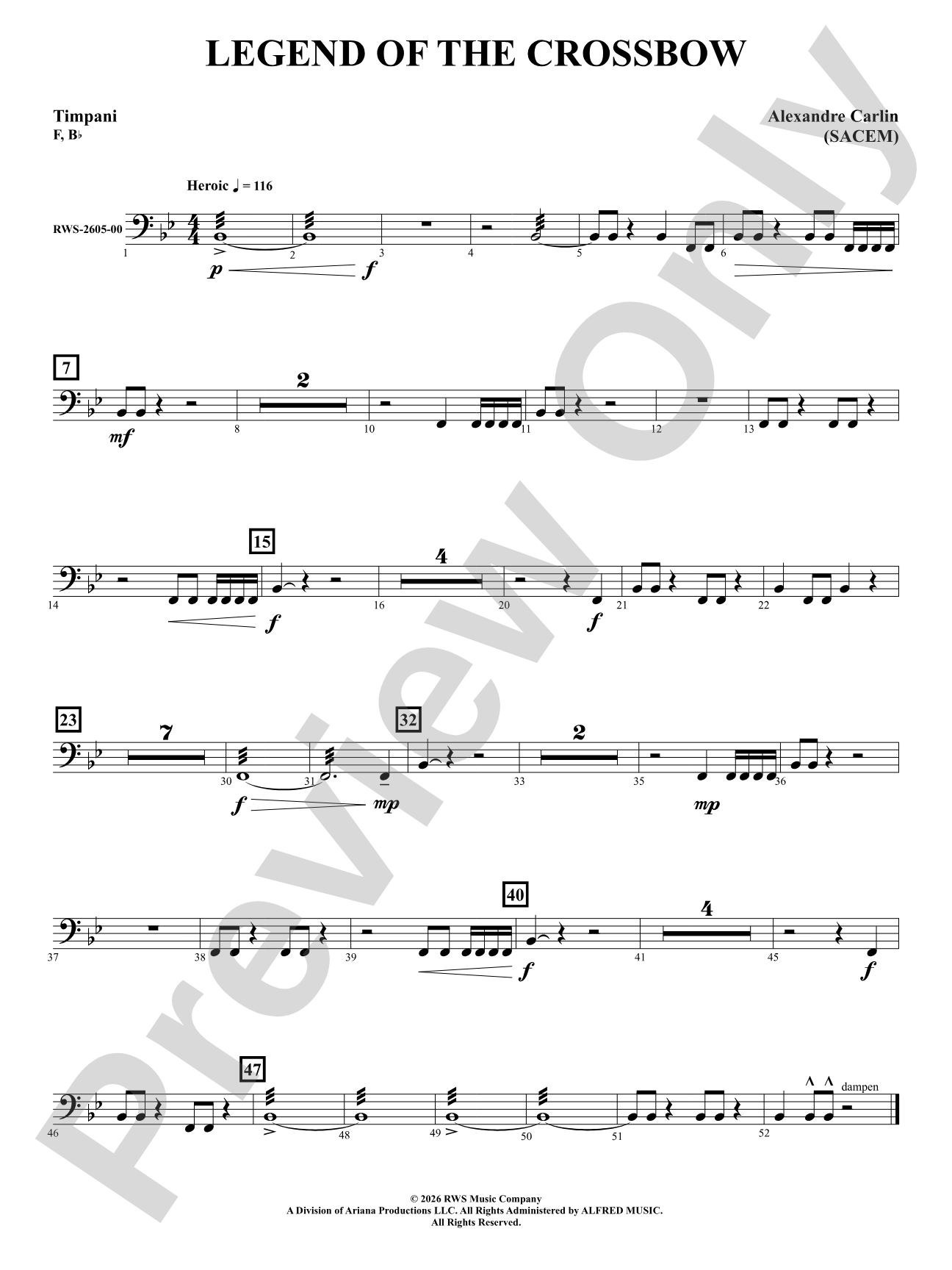 Legend of the Crossbow: Timpani