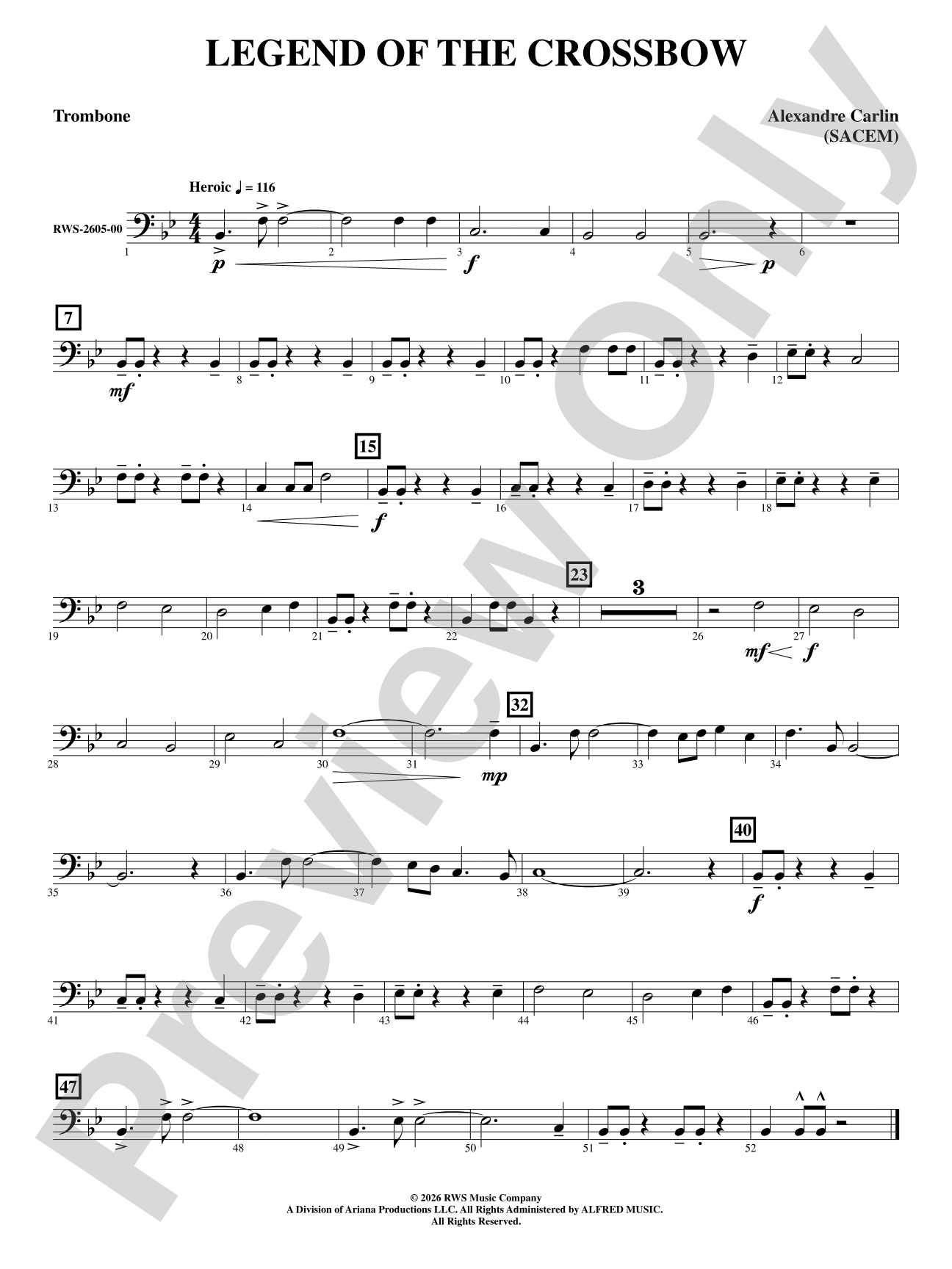 Legend of the Crossbow: 1st Trombone