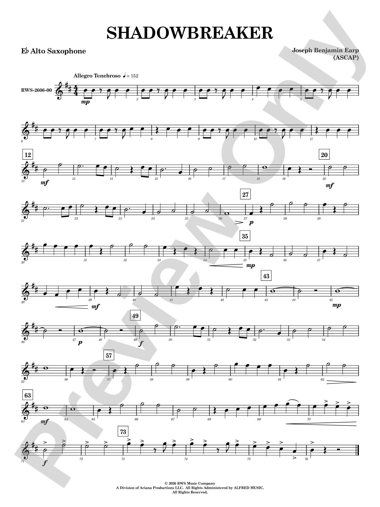 Shadowbreaker: E-flat Alto Saxophone