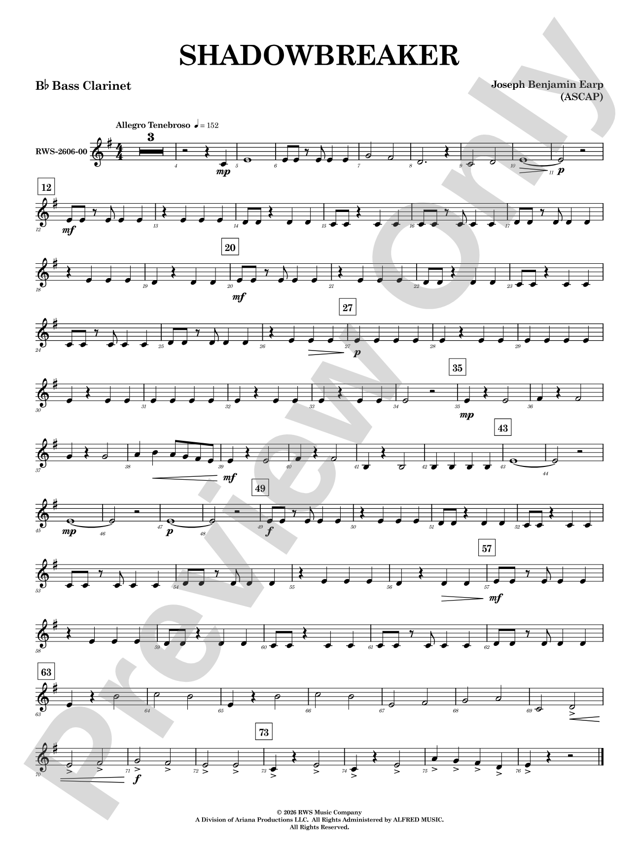 Shadowbreaker: B-flat Bass Clarinet