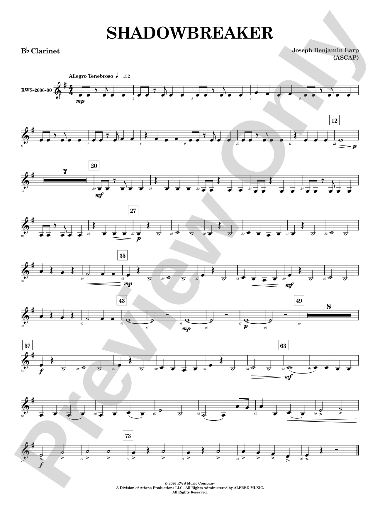 Shadowbreaker: 1st B-flat Clarinet