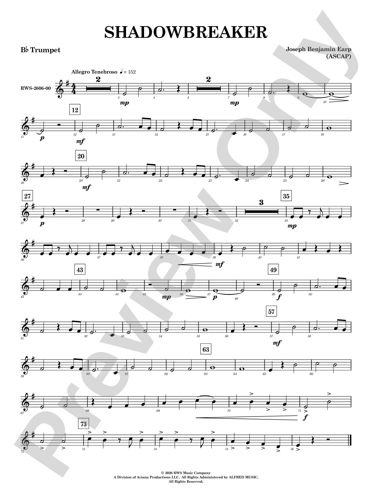 Shadowbreaker: 1st B-flat Trumpet
