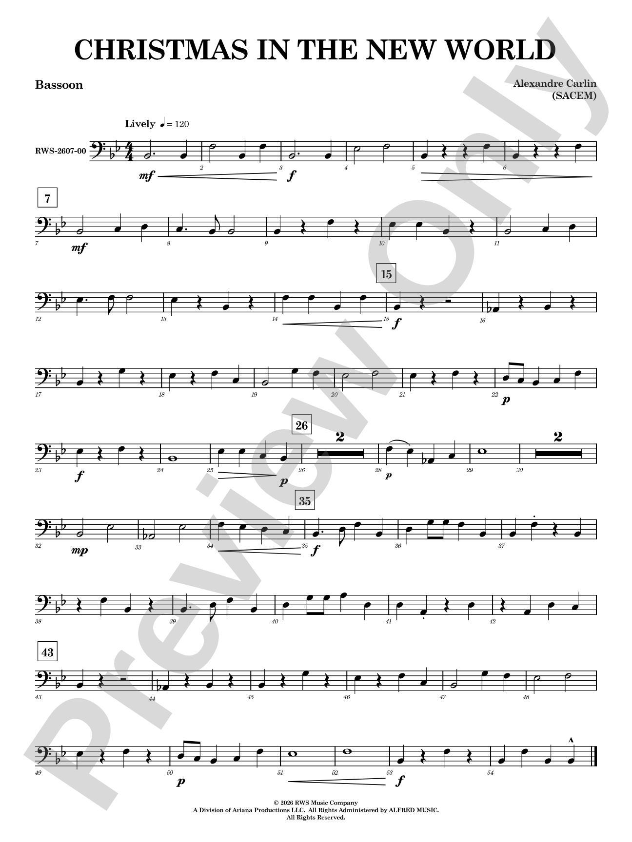 Christmas in the New World: Bassoon
