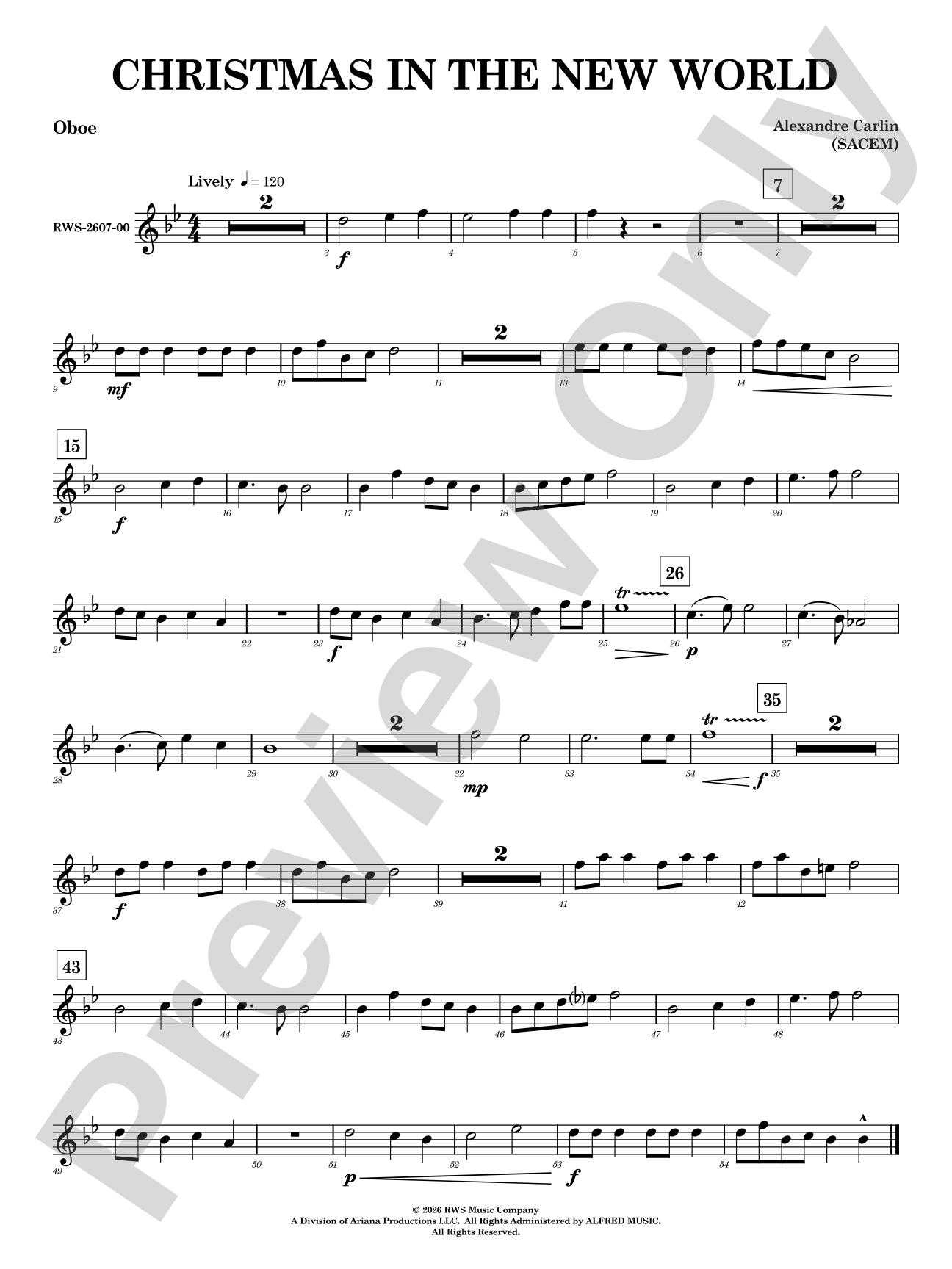 Christmas in the New World: Oboe