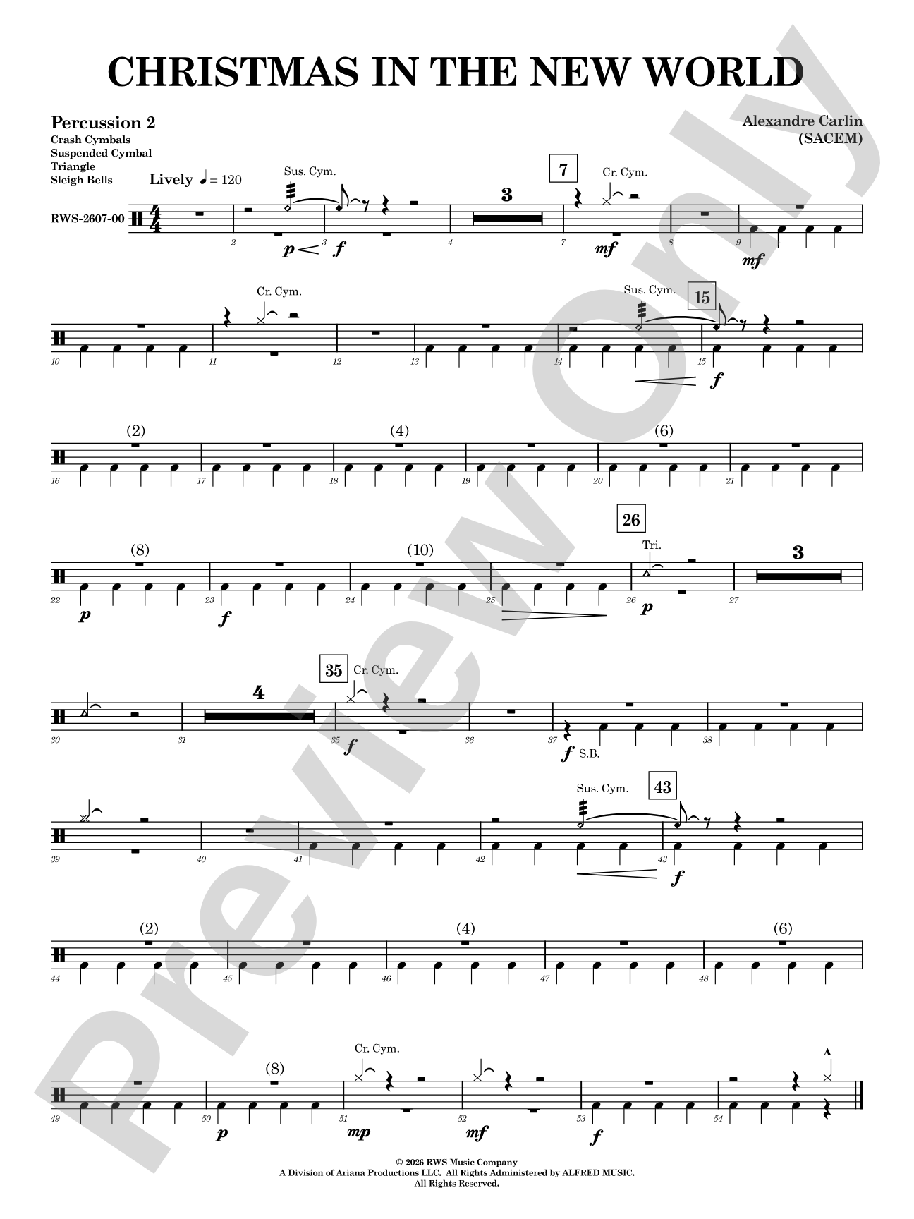 Christmas in the New World: 2nd Percussion