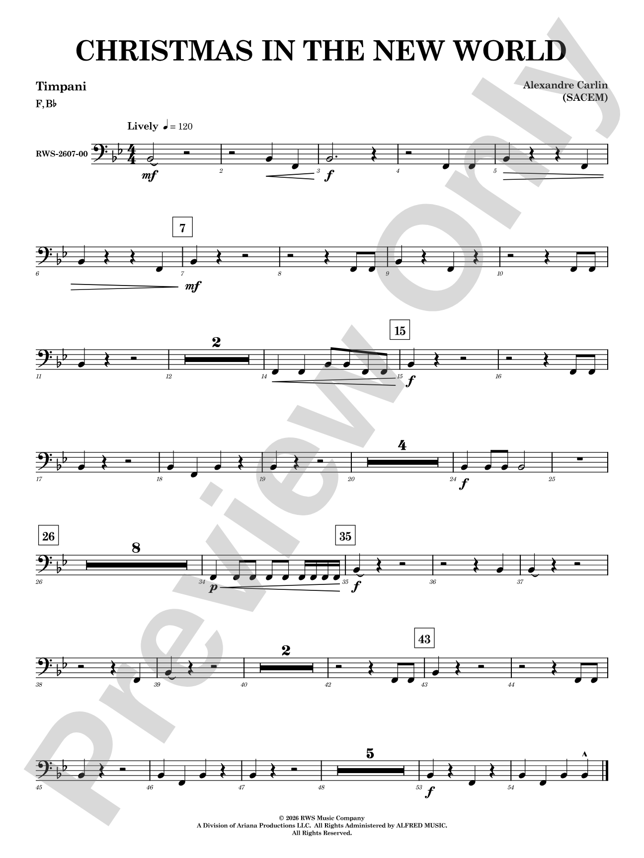 Christmas in the New World: Timpani
