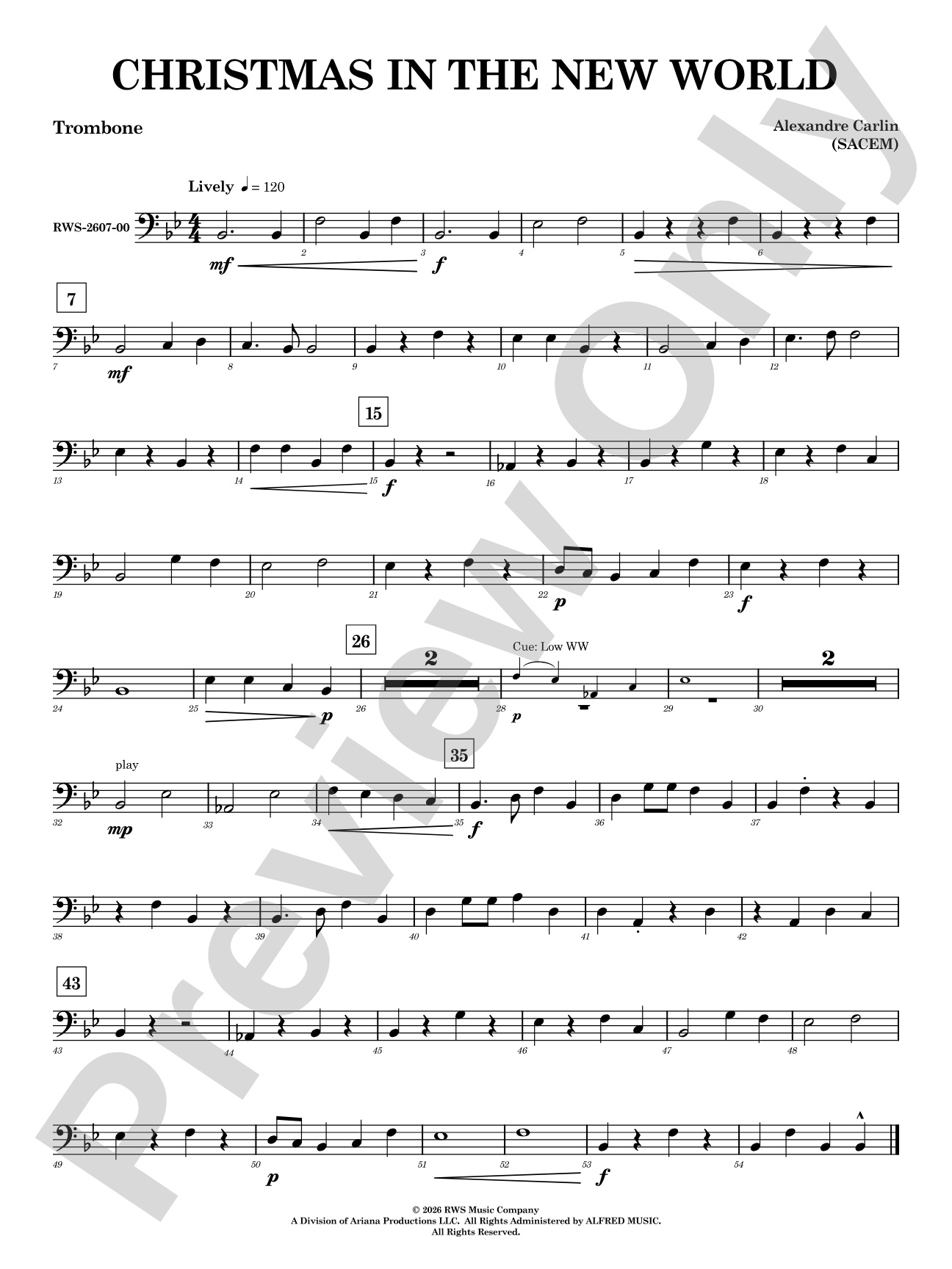 Christmas in the New World: 1st Trombone