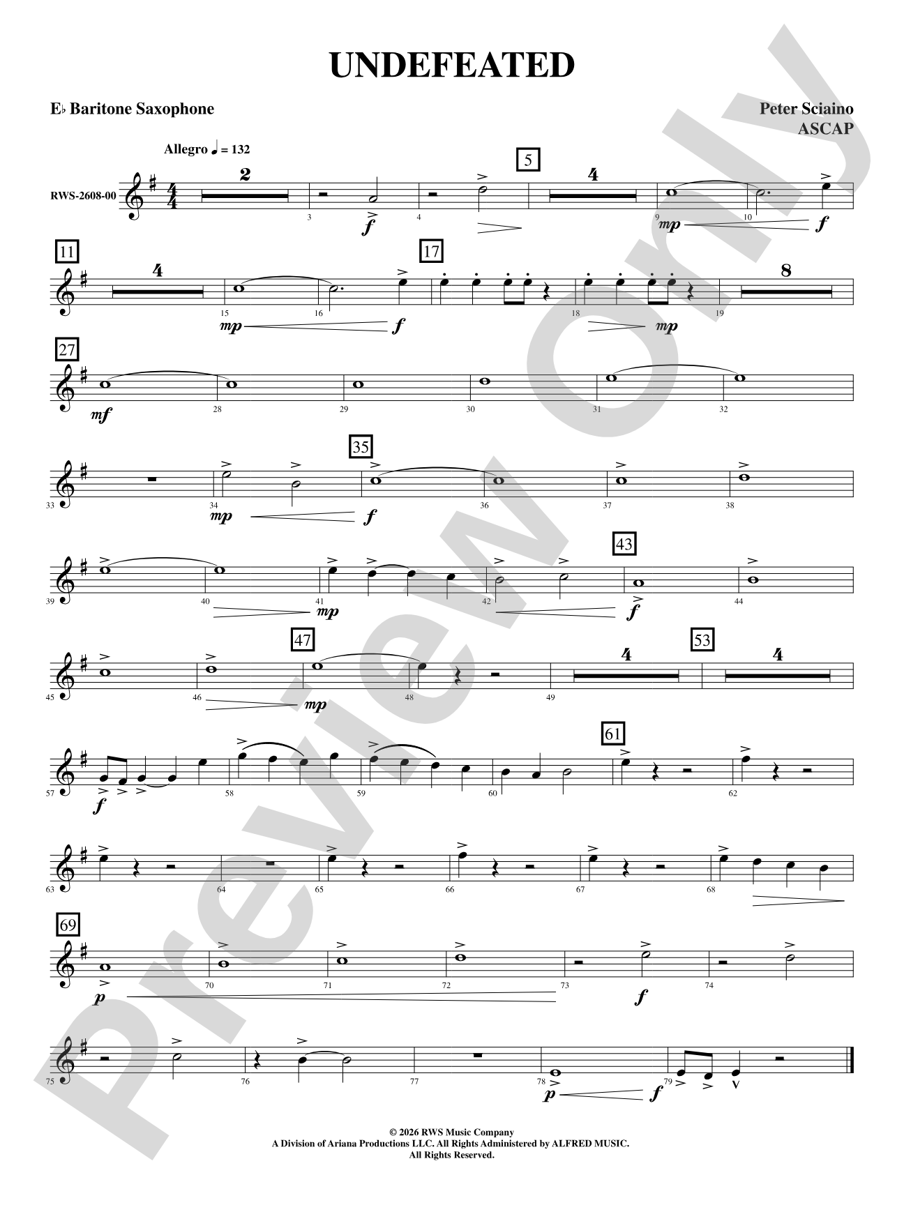 Undefeated: E-flat Baritone Saxophone