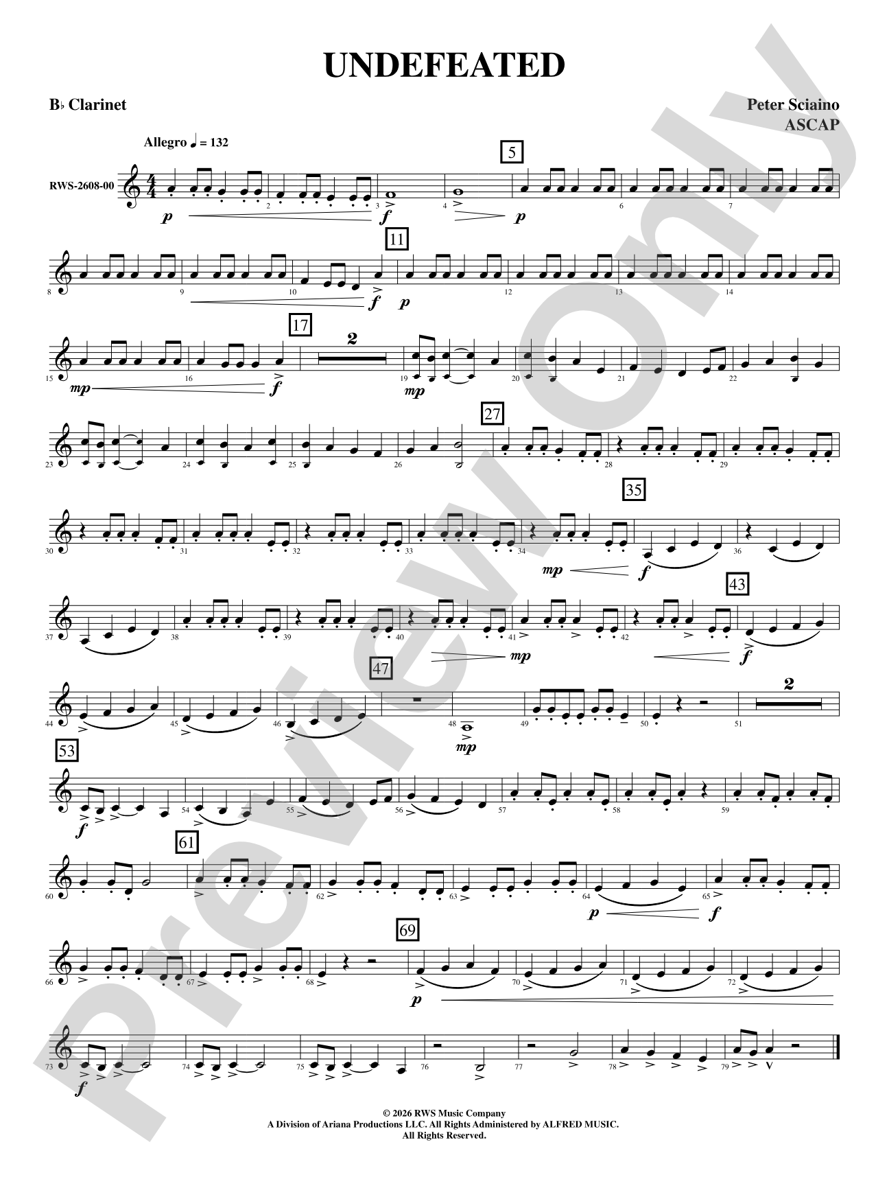Undefeated: 1st B-flat Clarinet