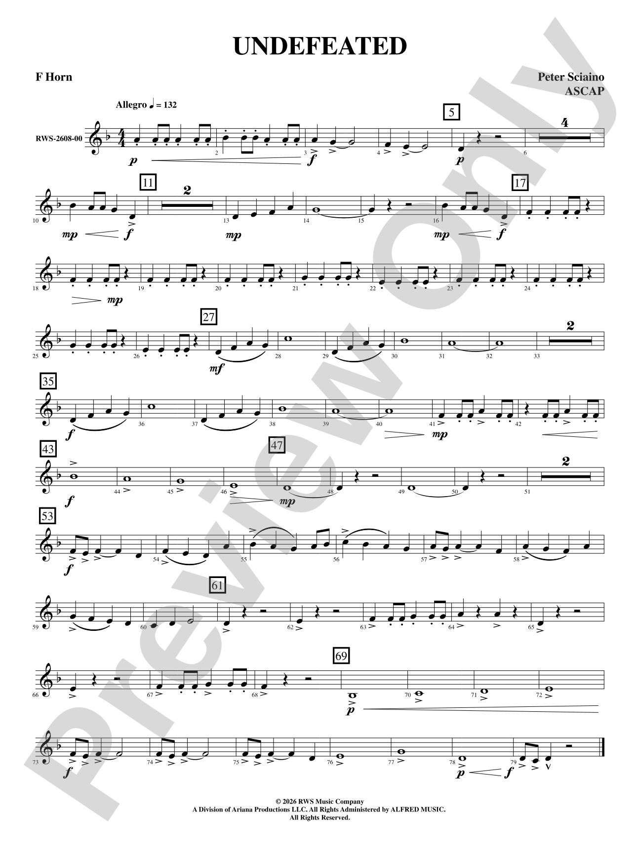Undefeated: 1st F Horn