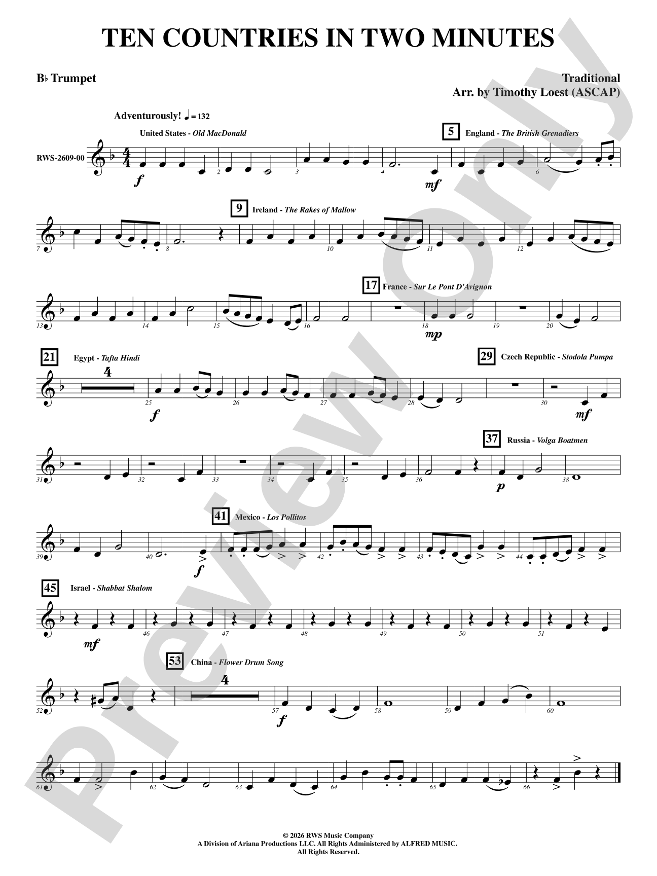 Ten Countries in Two Minutes: 1st B-flat Trumpet