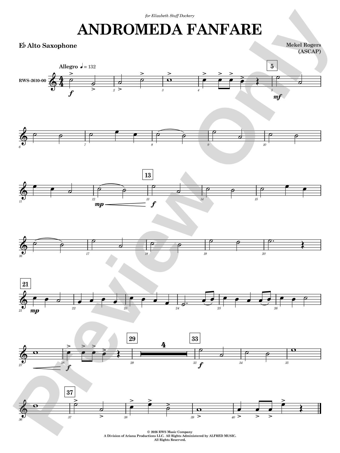 Andromeda Fanfare: E-flat Alto Saxophone