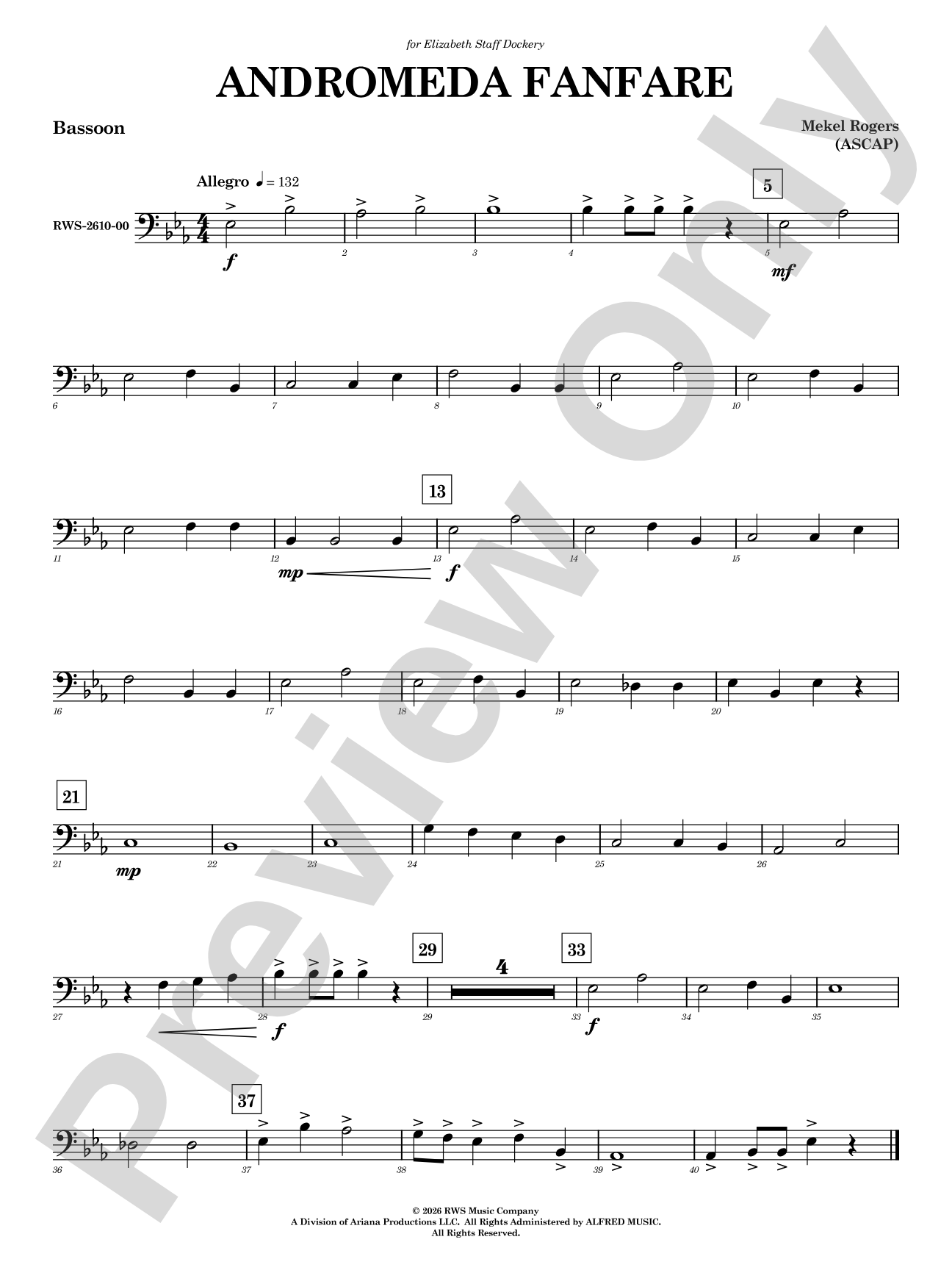 Andromeda Fanfare: Bassoon