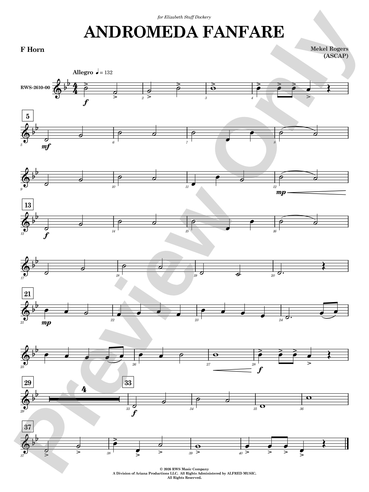Andromeda Fanfare: 1st F Horn