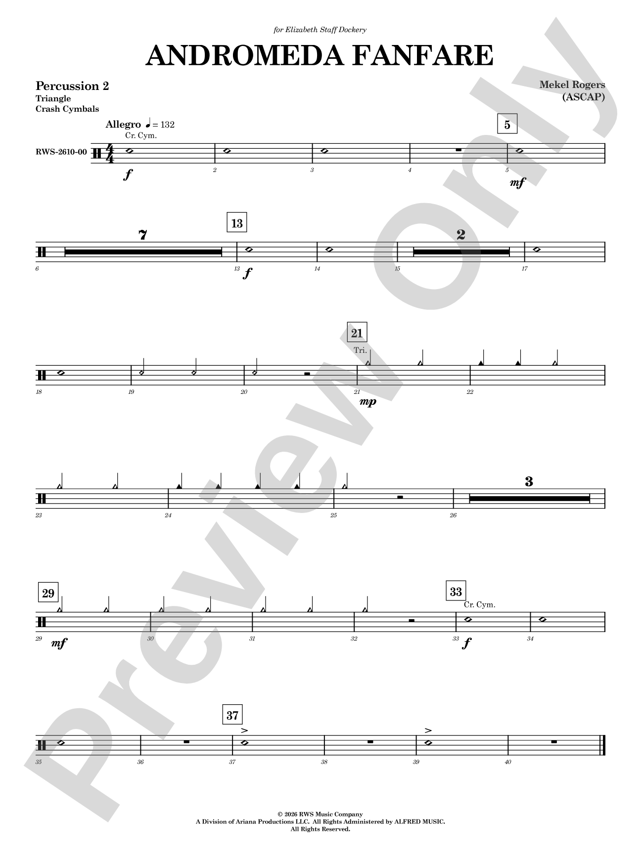Andromeda Fanfare: 2nd Percussion