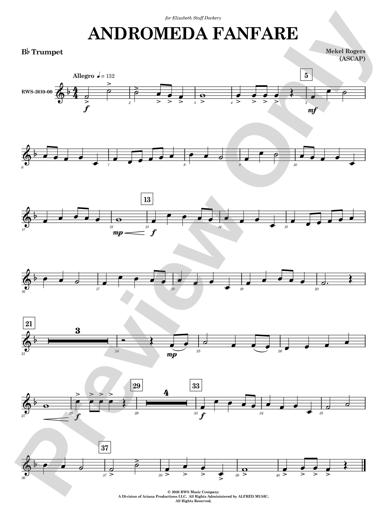 Andromeda Fanfare: 1st B-flat Trumpet
