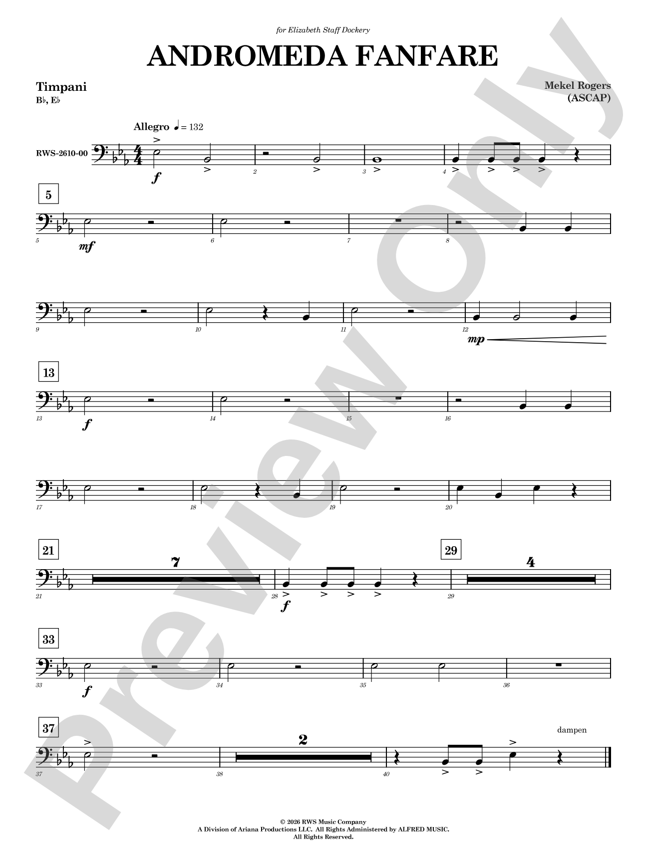 Andromeda Fanfare: Timpani