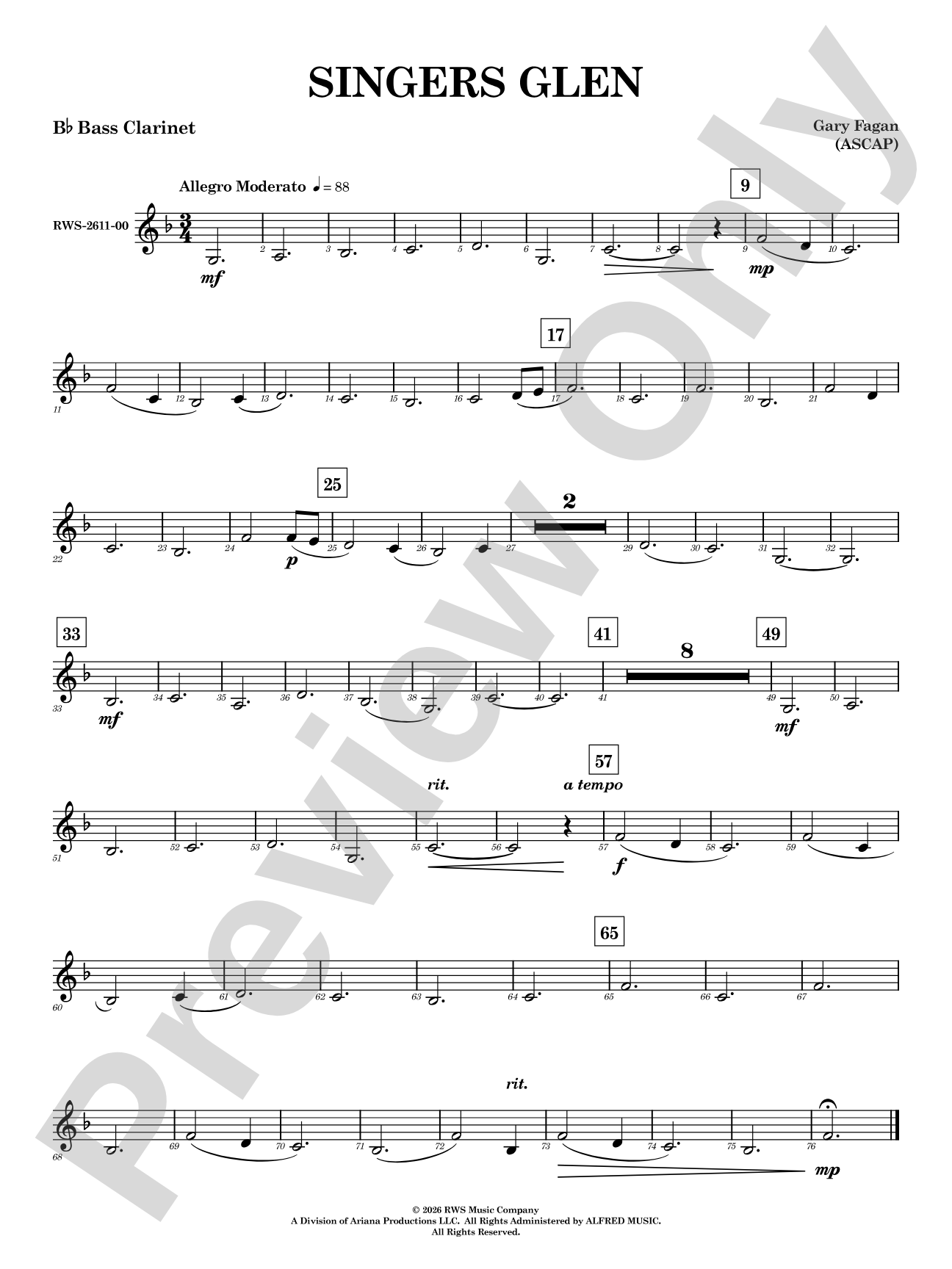 Singers Glen: B-flat Bass Clarinet