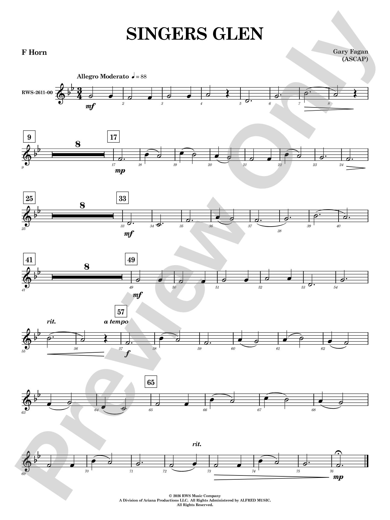 Singers Glen: 1st F Horn