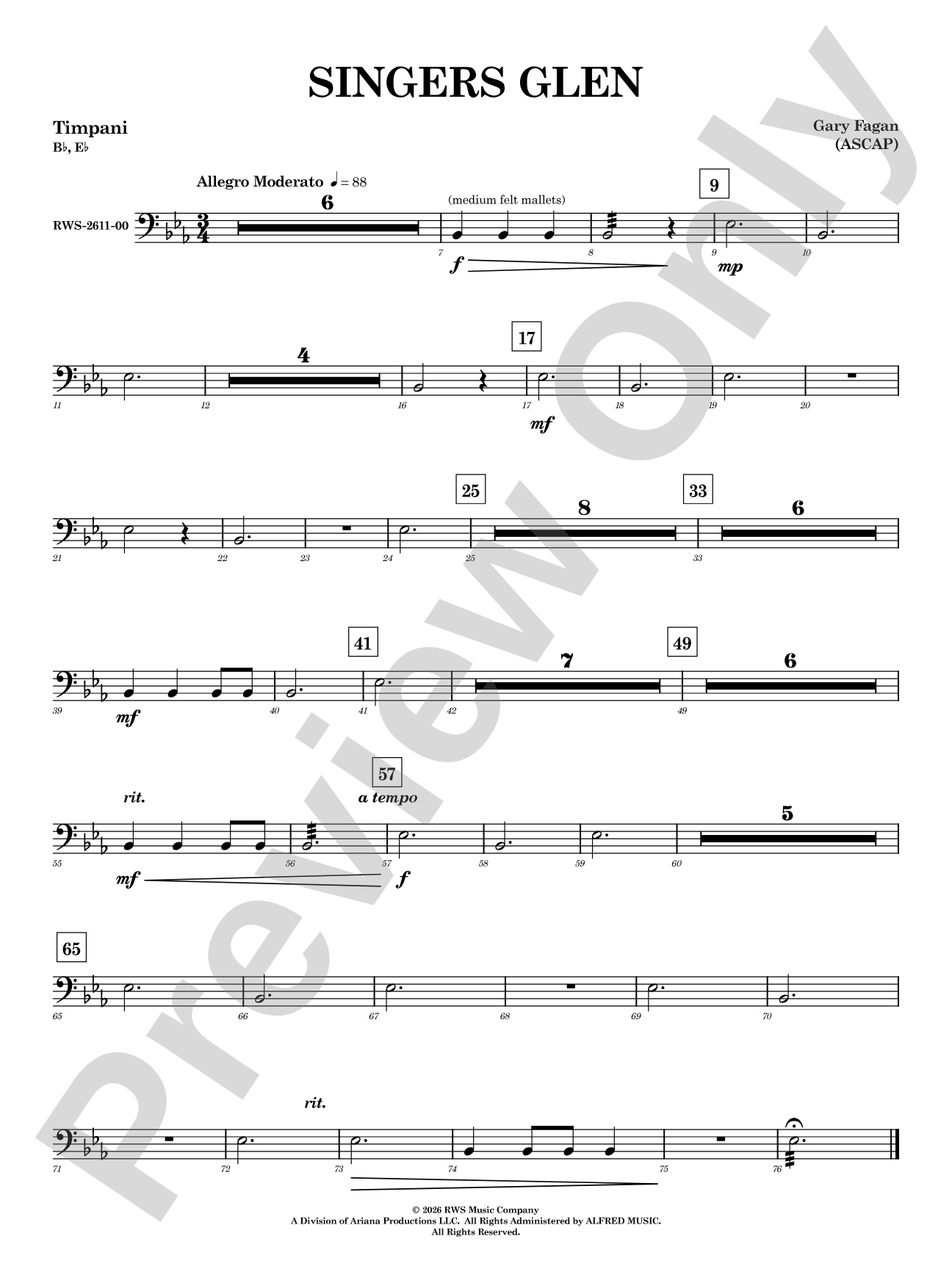 Singers Glen: Timpani