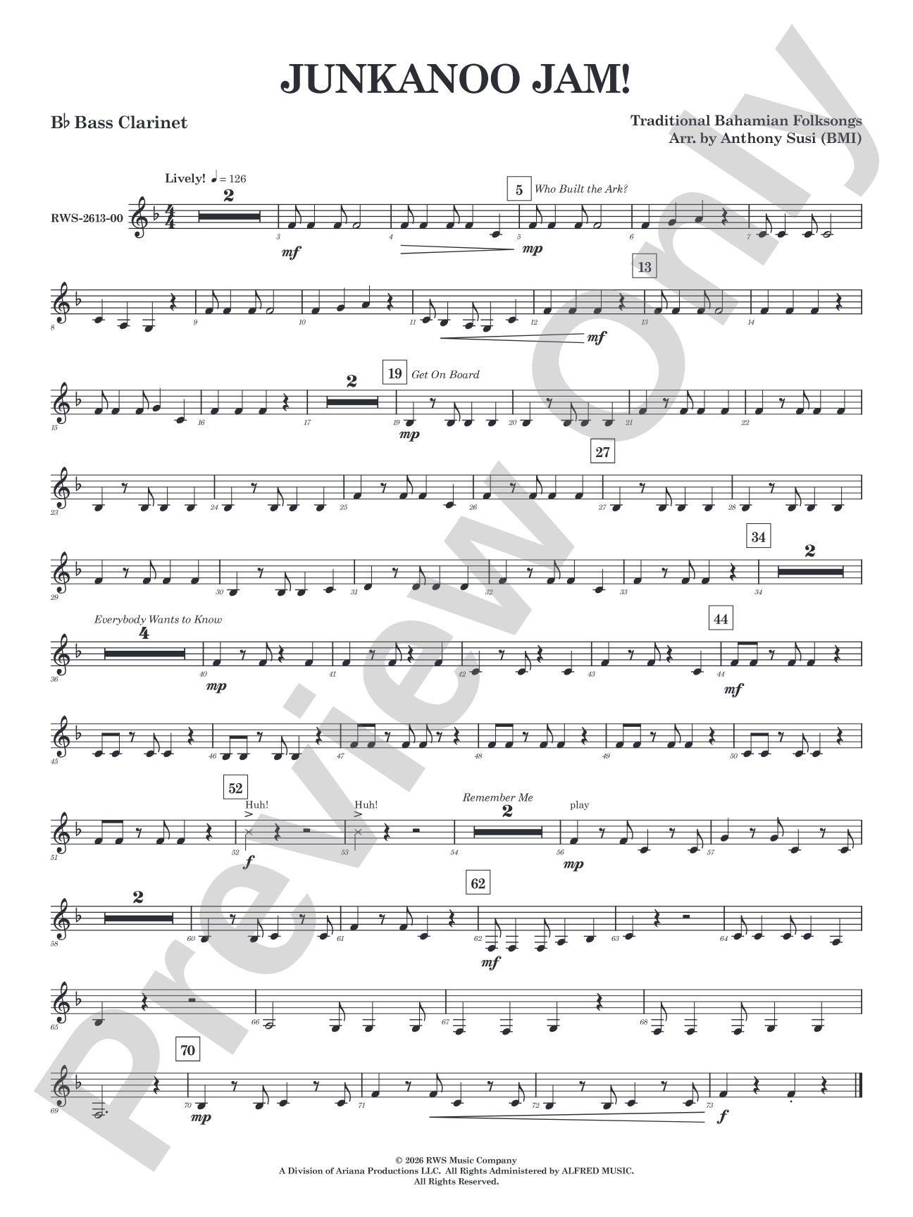 Junkanoo Jam: B-flat Bass Clarinet