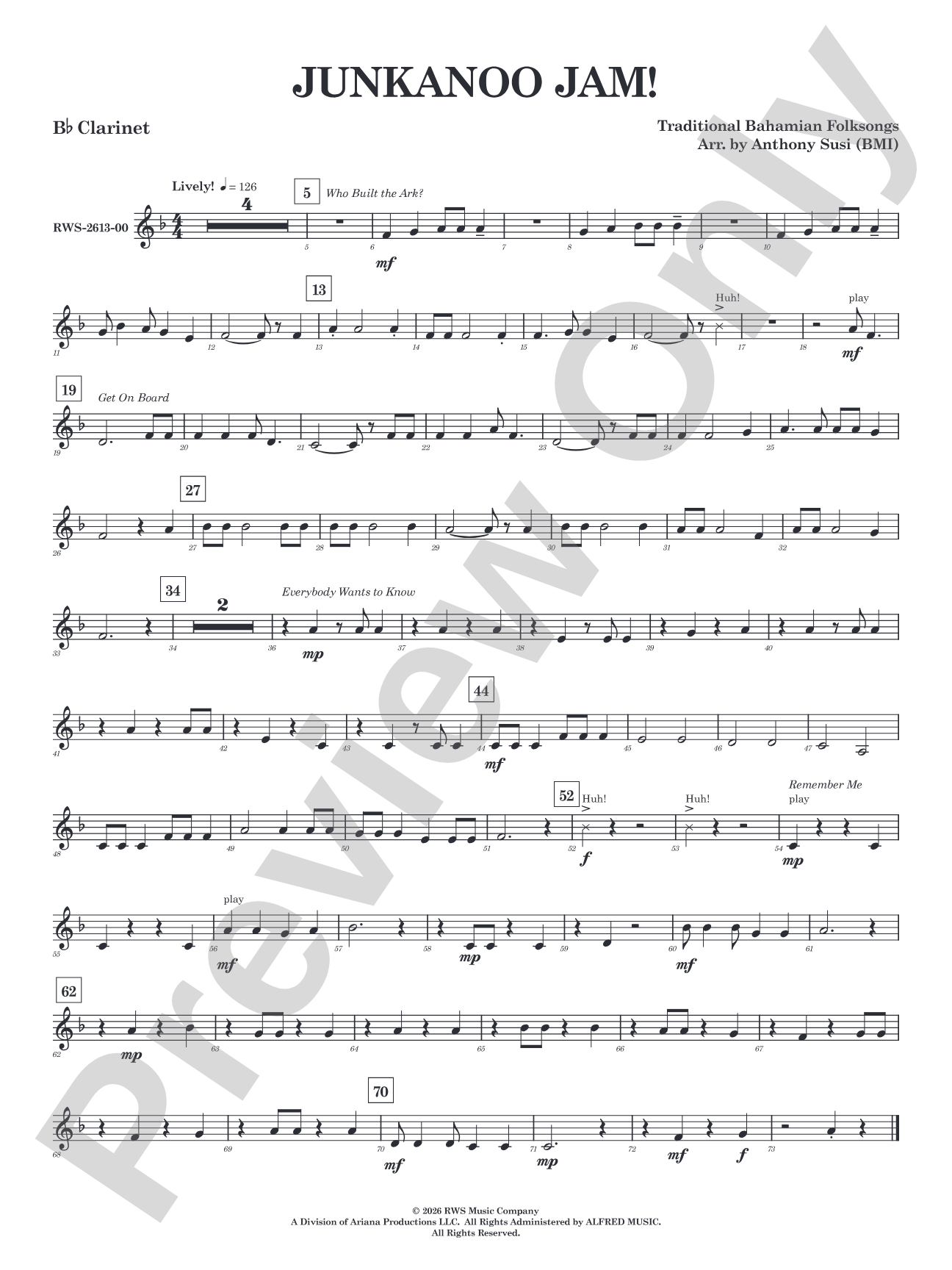 Junkanoo Jam: 1st B-flat Clarinet