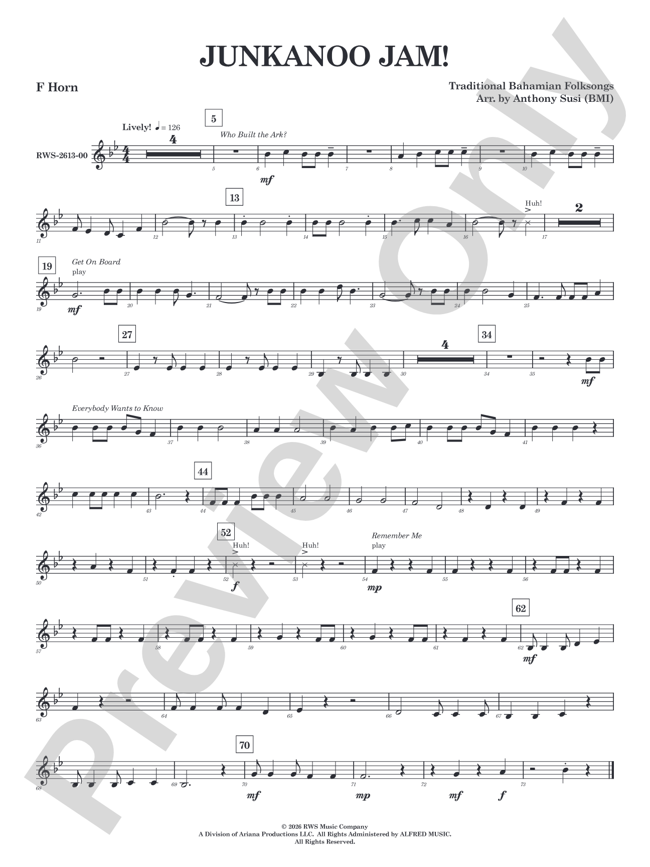 Junkanoo Jam: 1st F Horn