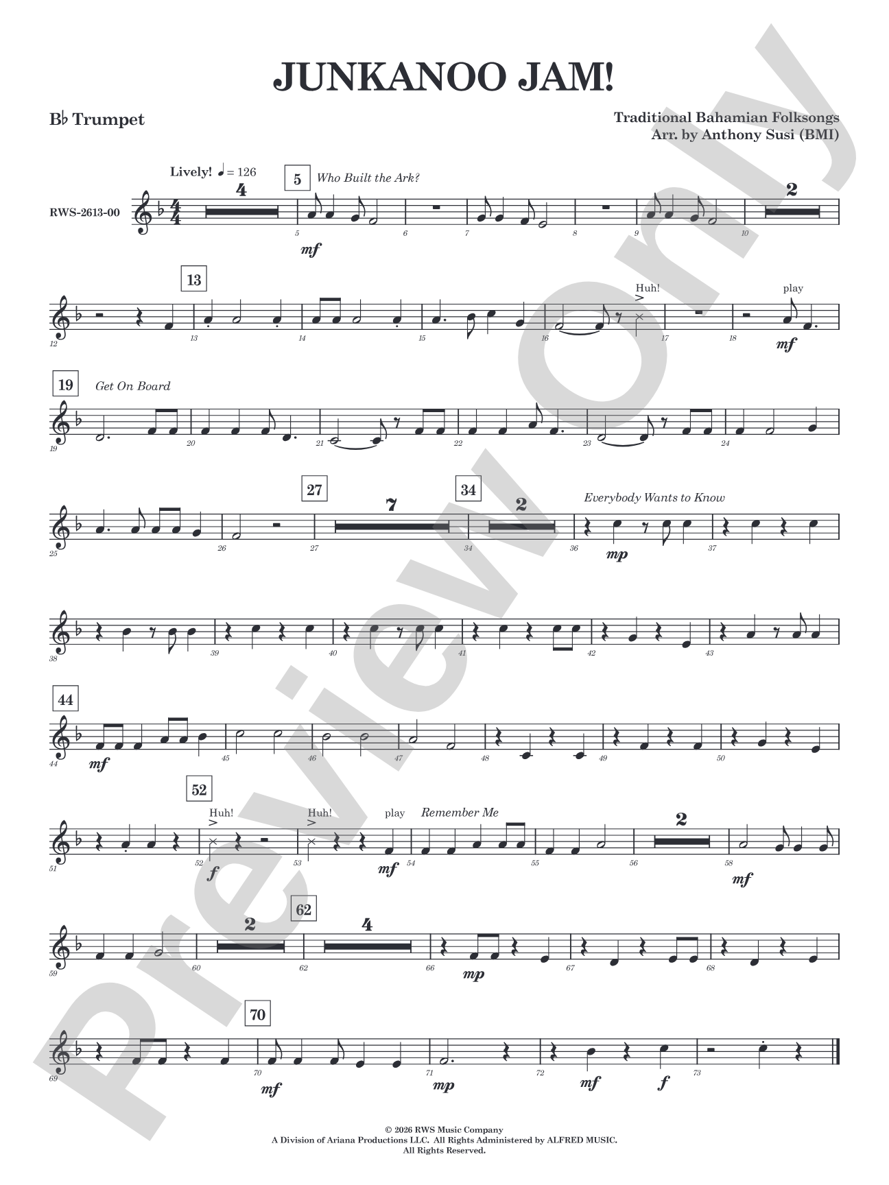 Junkanoo Jam: 1st B-flat Trumpet