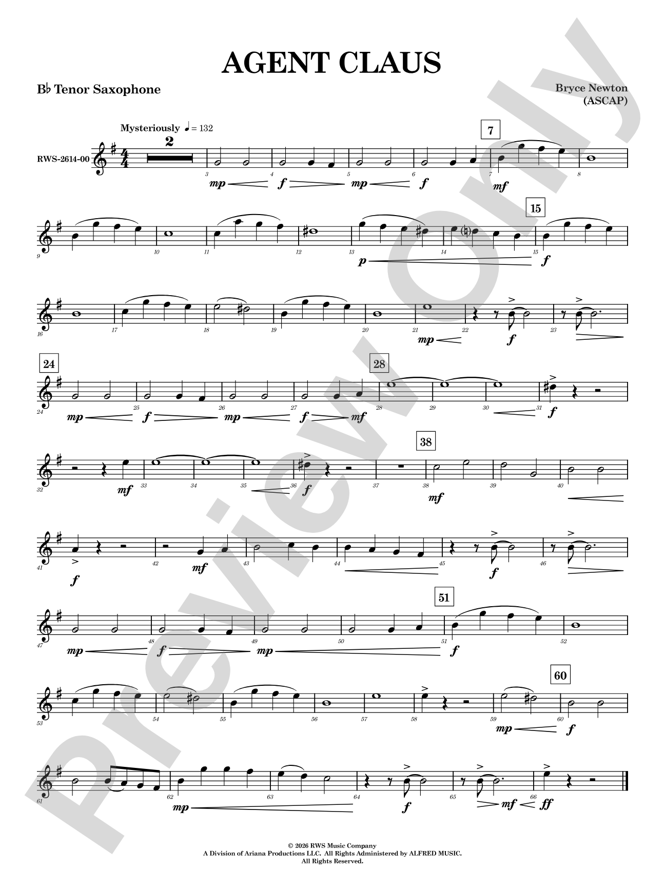 Agent Claus: B-flat Tenor Saxophone