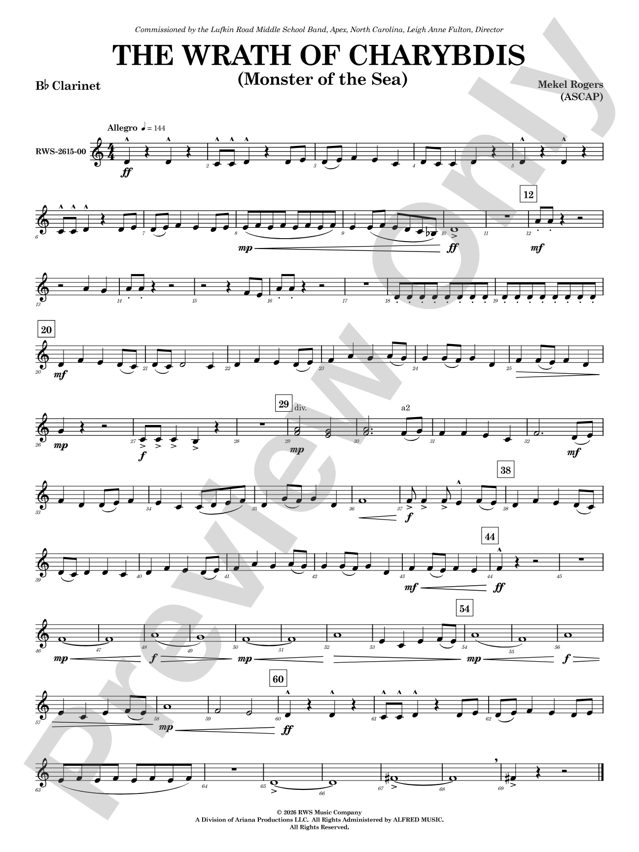 The Wrath of Charybdis: 1st B-flat Clarinet