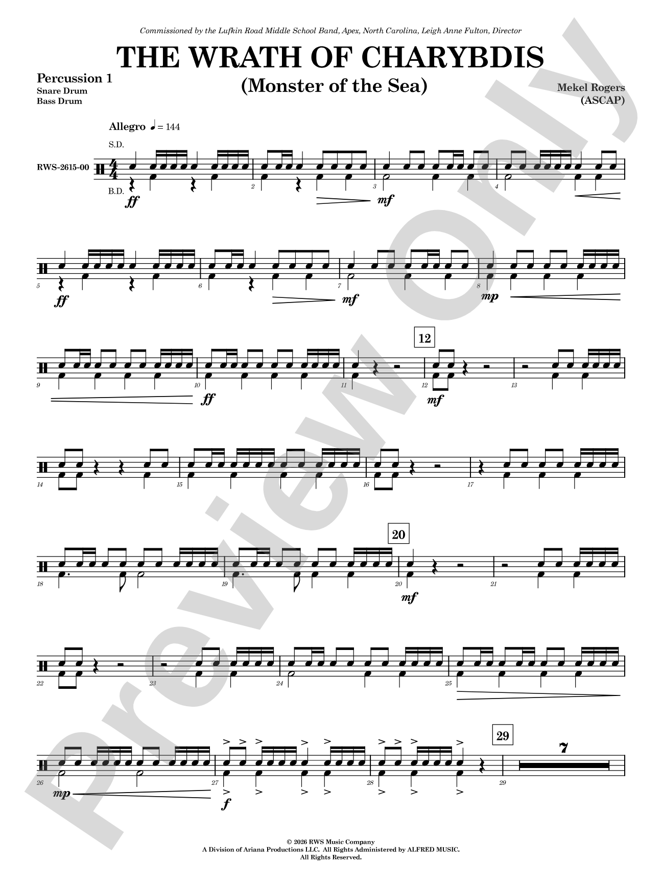 The Wrath of Charybdis: 1st Percussion