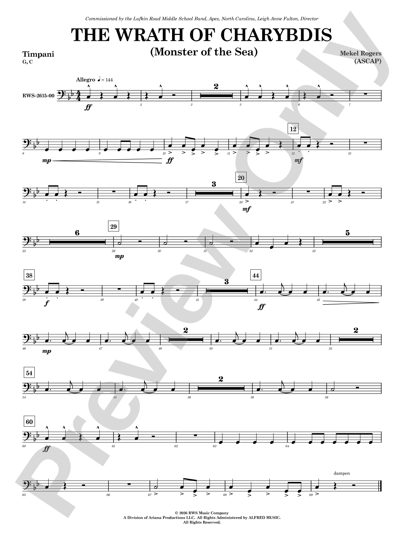 The Wrath of Charybdis: Timpani