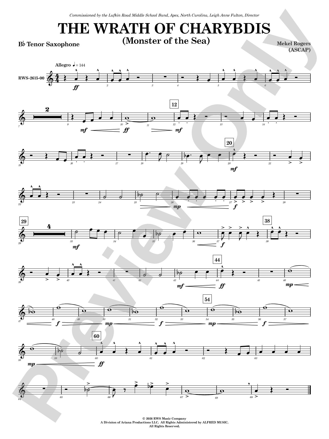 The Wrath of Charybdis: B-flat Tenor Saxophone