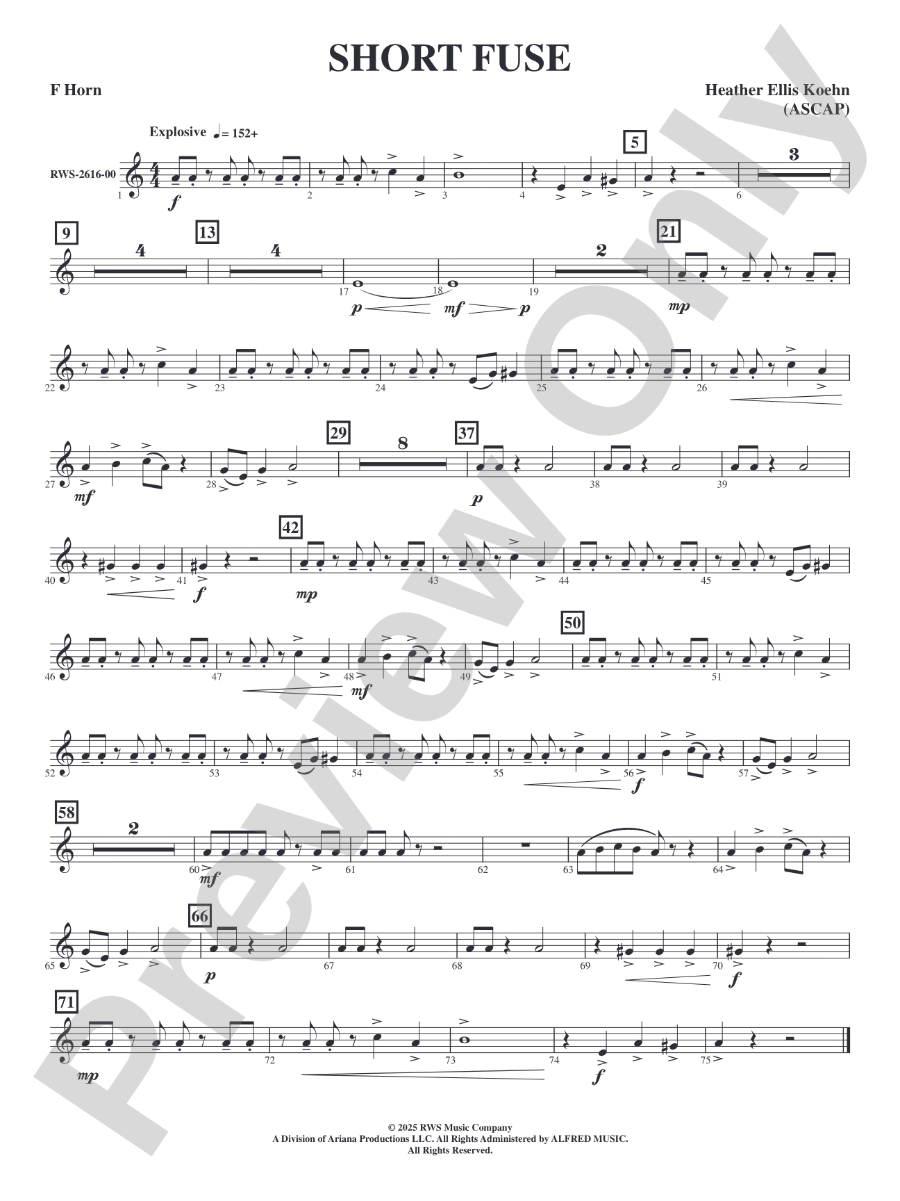 Short Fuse: 1st F Horn