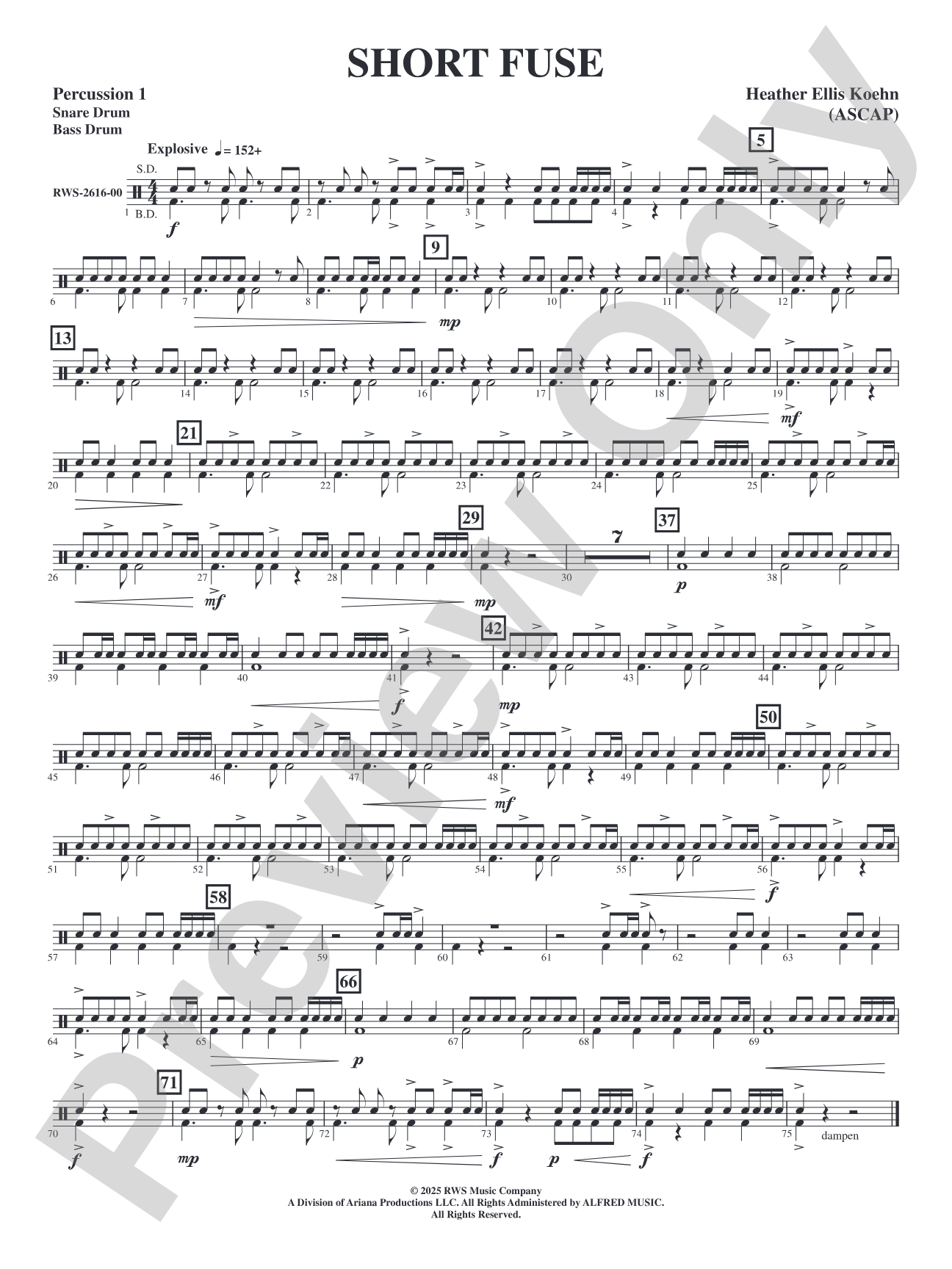 Short Fuse: 1st Percussion