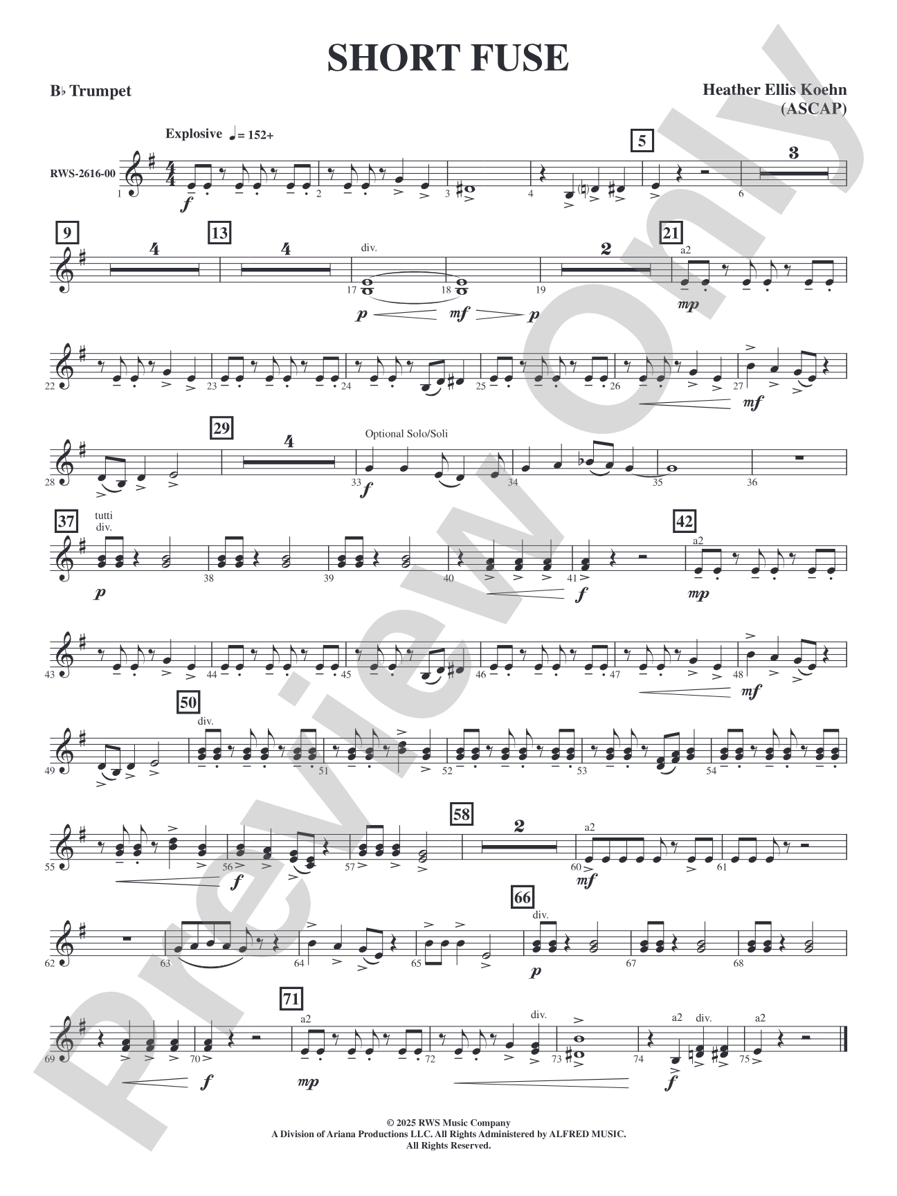 Short Fuse: 1st B-flat Trumpet