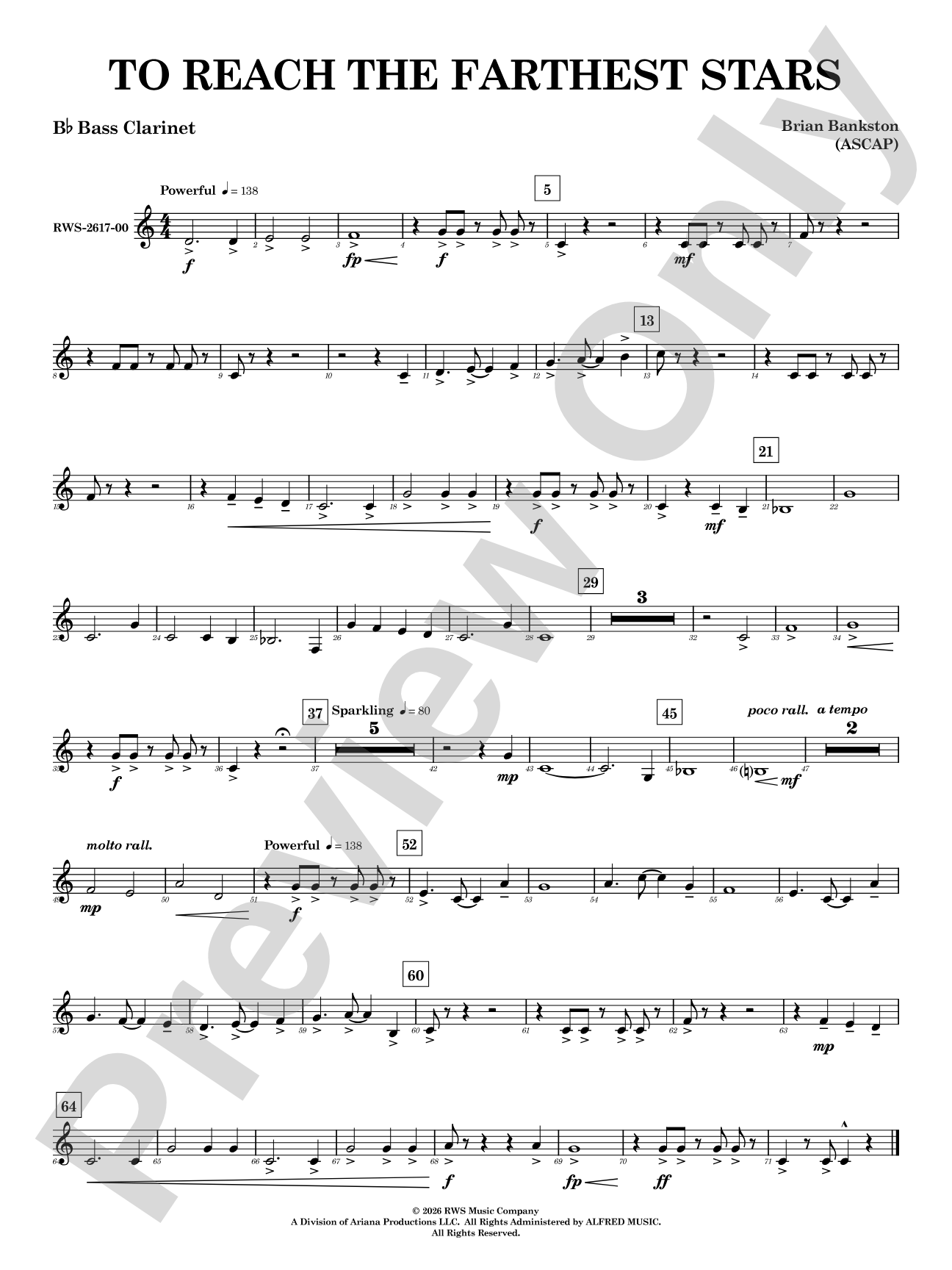 To Reach the Farthest Stars: B-flat Bass Clarinet