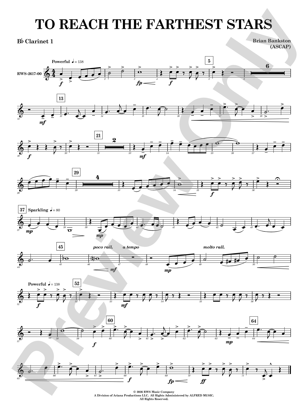 To Reach the Farthest Stars: 1st B-flat Clarinet