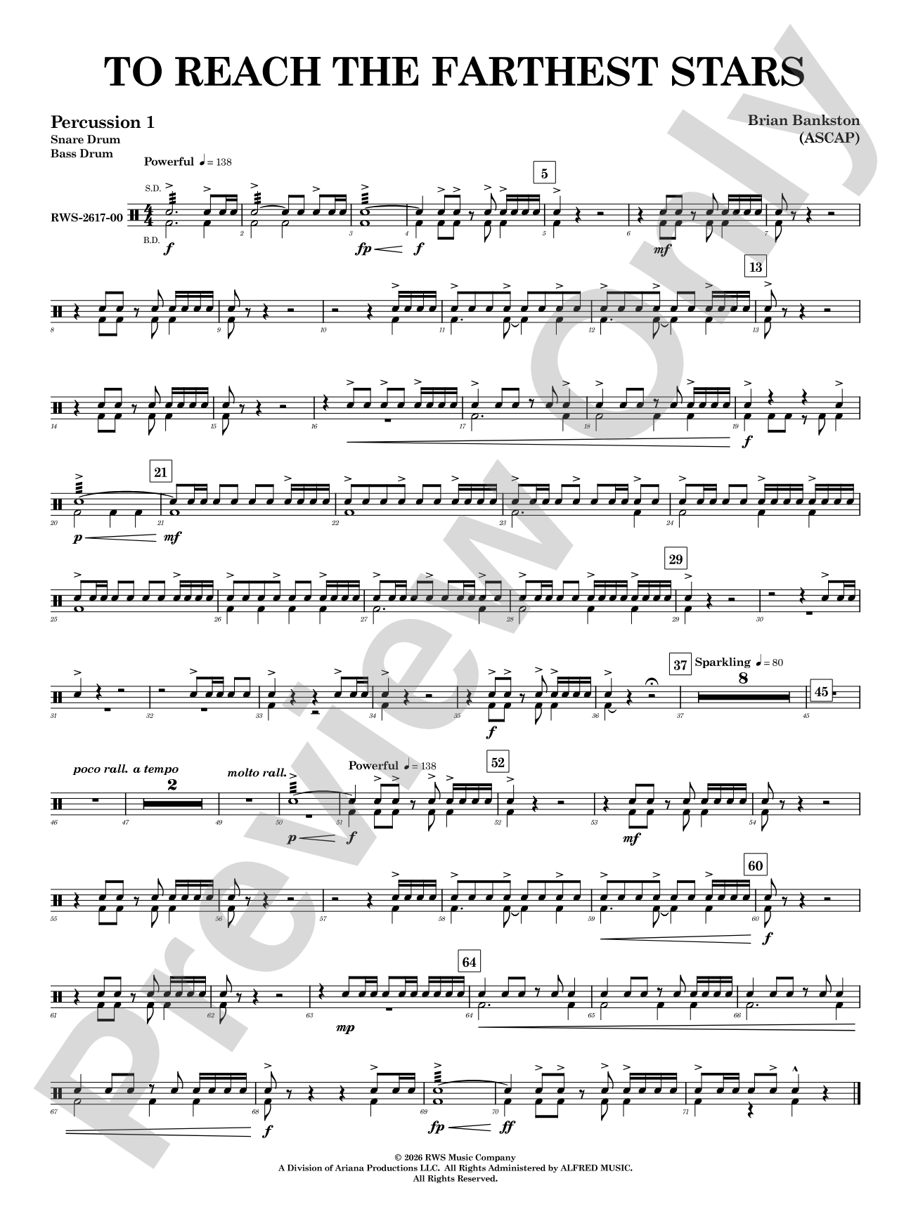 To Reach the Farthest Stars: 1st Percussion