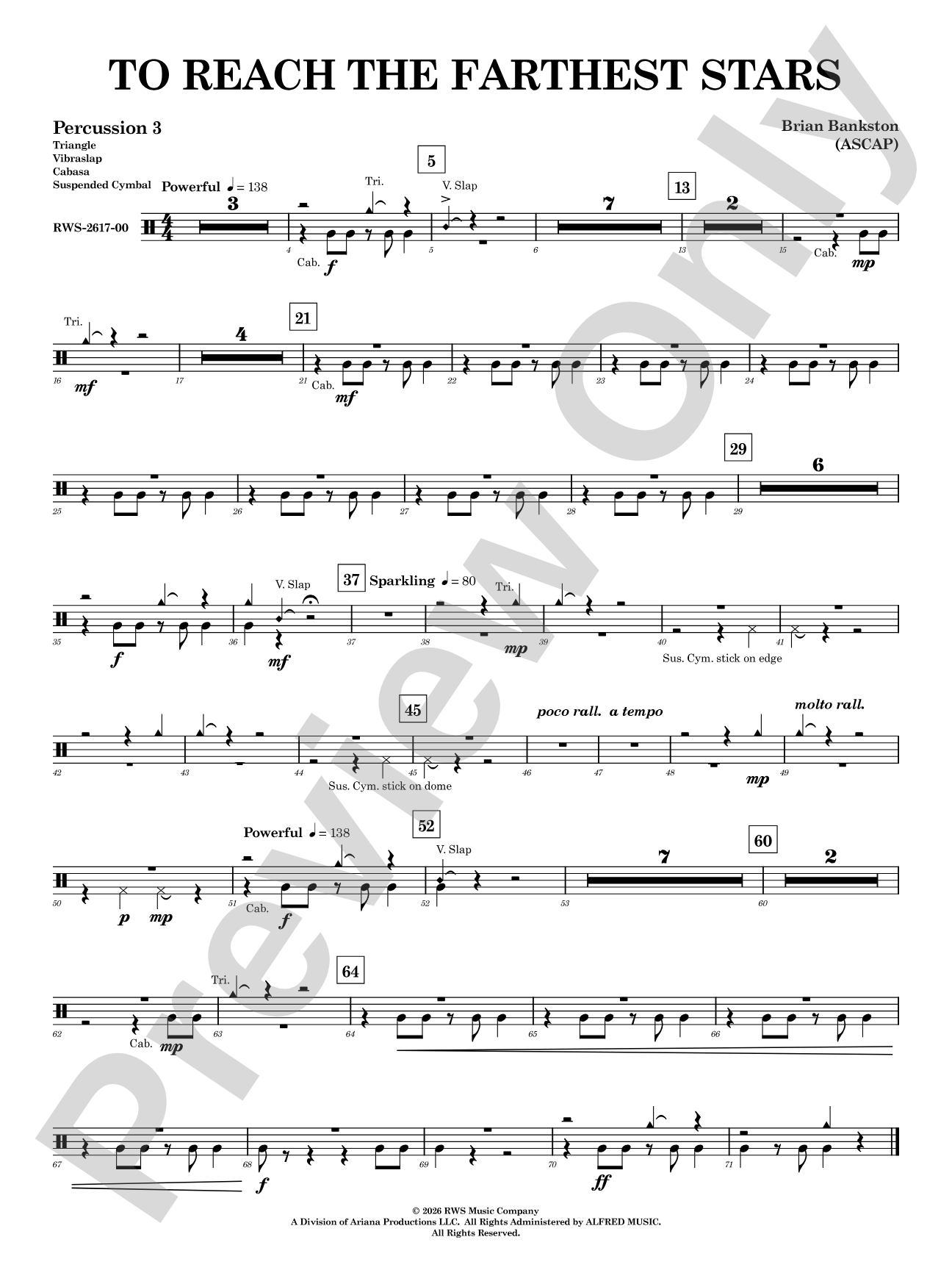 To Reach the Farthest Stars: 3rd Percussion