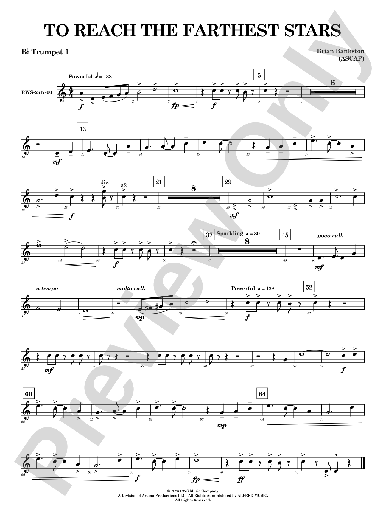To Reach the Farthest Stars: 1st B-flat Trumpet