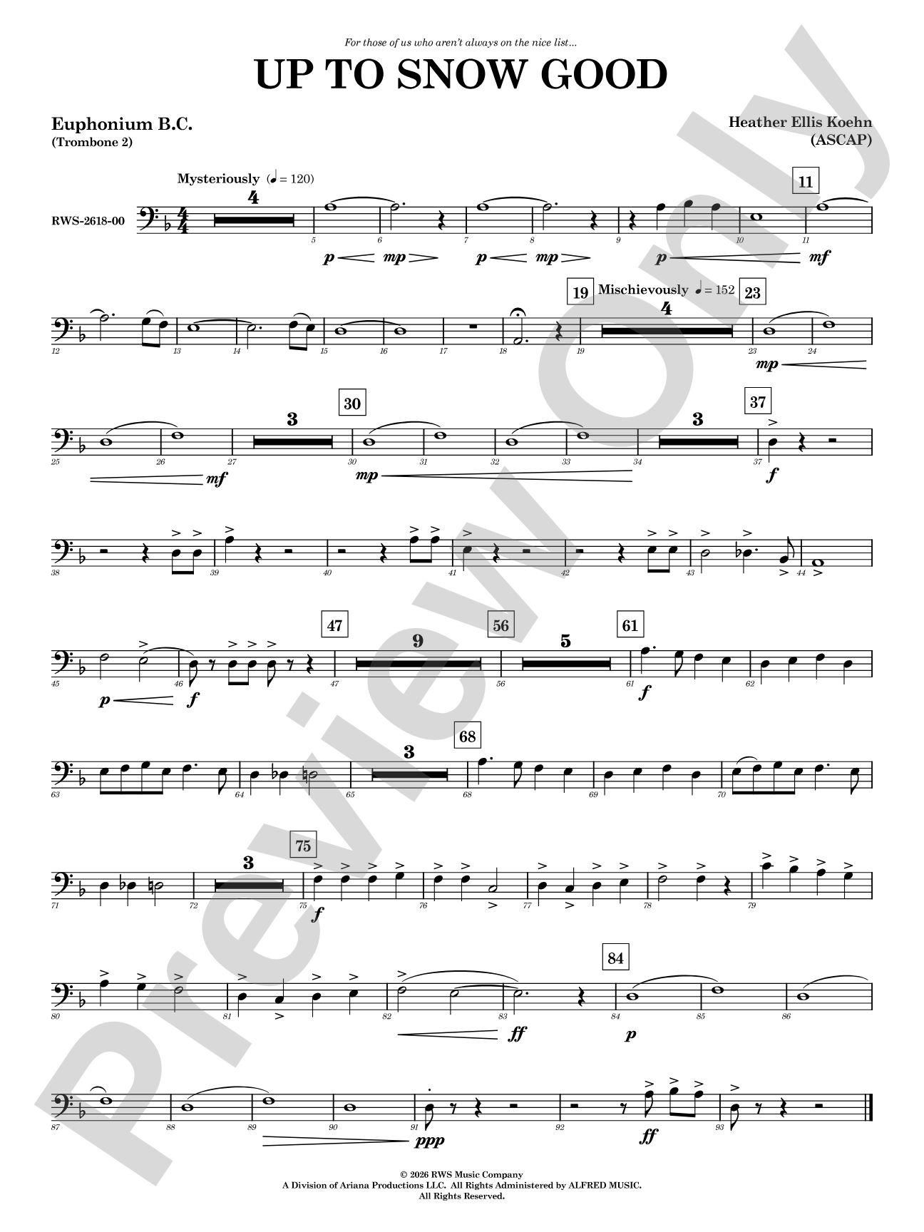 Up to Snow Good: Baritone B.C.
