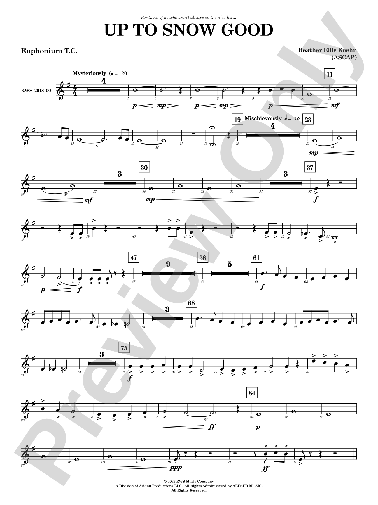 Up to Snow Good: Baritone T.C.