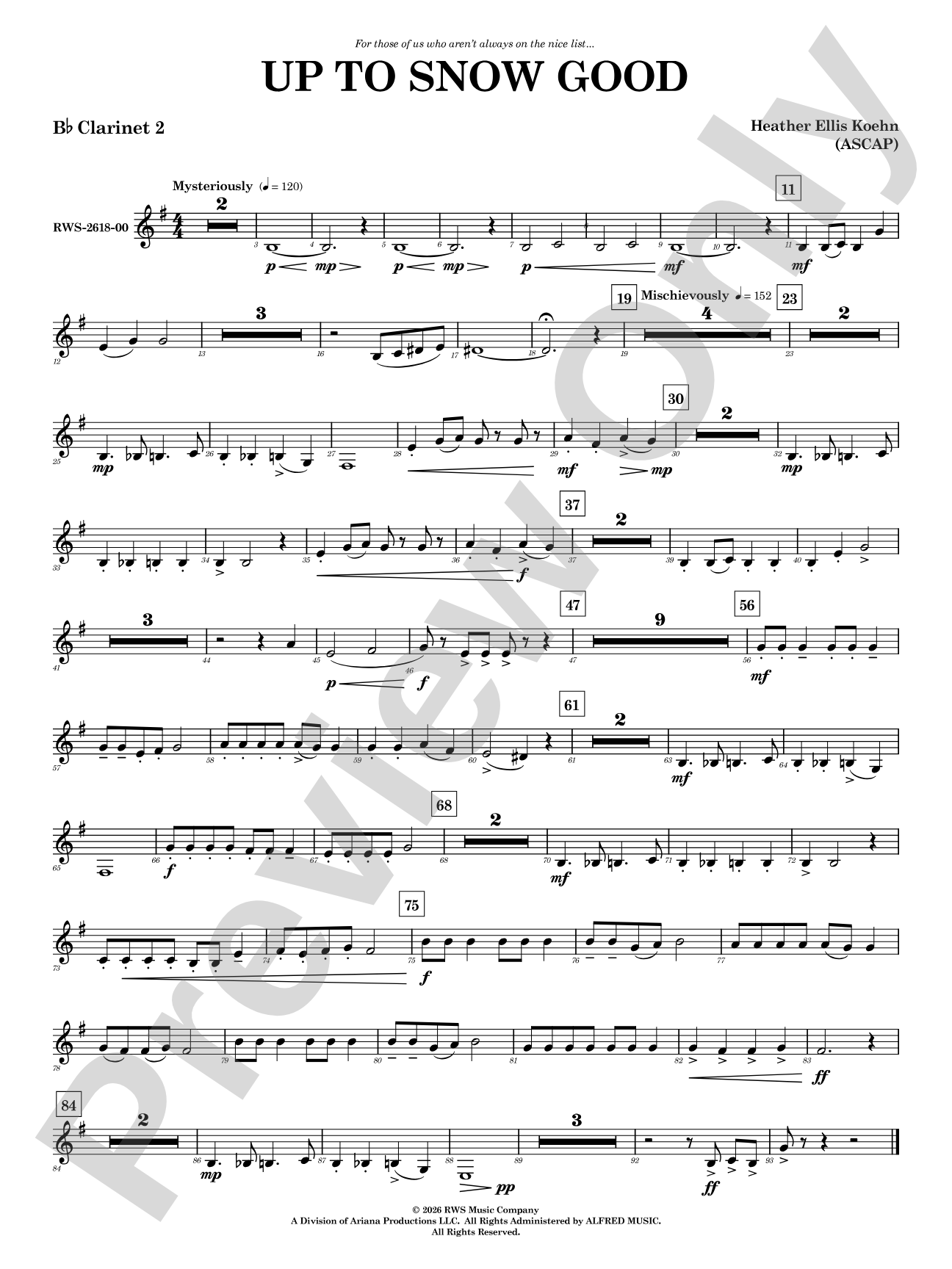 Up to Snow Good: 2nd B-flat Clarinet