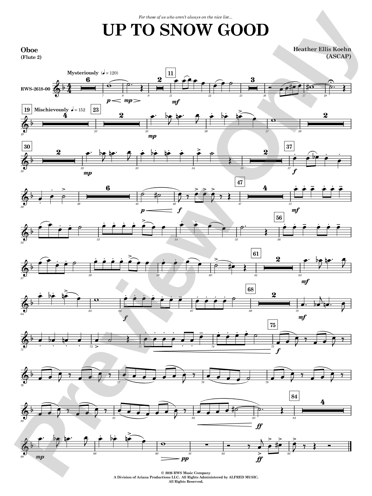 Up to Snow Good: Oboe