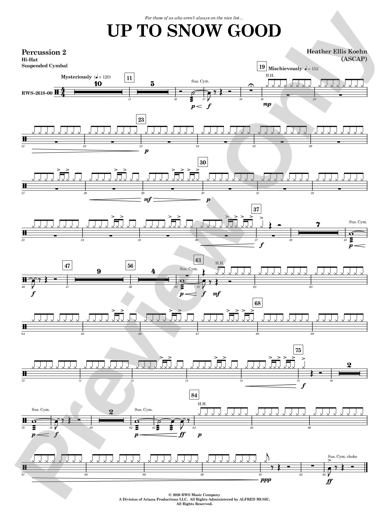 Up to Snow Good: 2nd Percussion